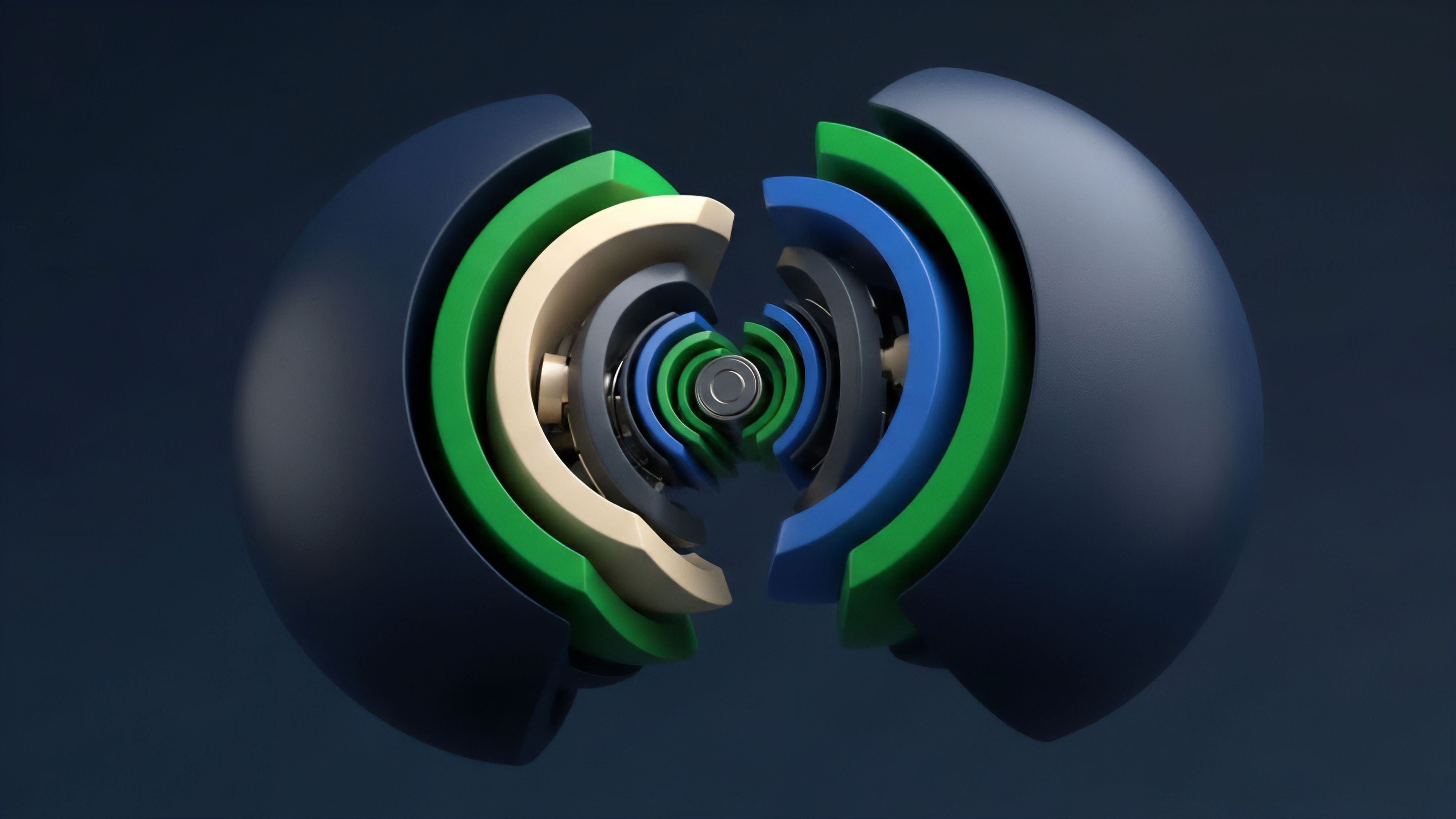 A three-dimensional visualization showcases a cross-section of nested concentric layers resembling a complex structured financial product. Each layer represents distinct risk tranches in a collateralized debt obligation or a multi-layered decentralized protocol. The varying colors signify different risk-adjusted return profiles and smart contract functionality. This visual abstraction highlights the intricate risk layering and collateralization mechanism inherent in complex derivatives like perpetual swaps, demonstrating how underlying assets and volatility surface calculations are managed within a structured product framework.