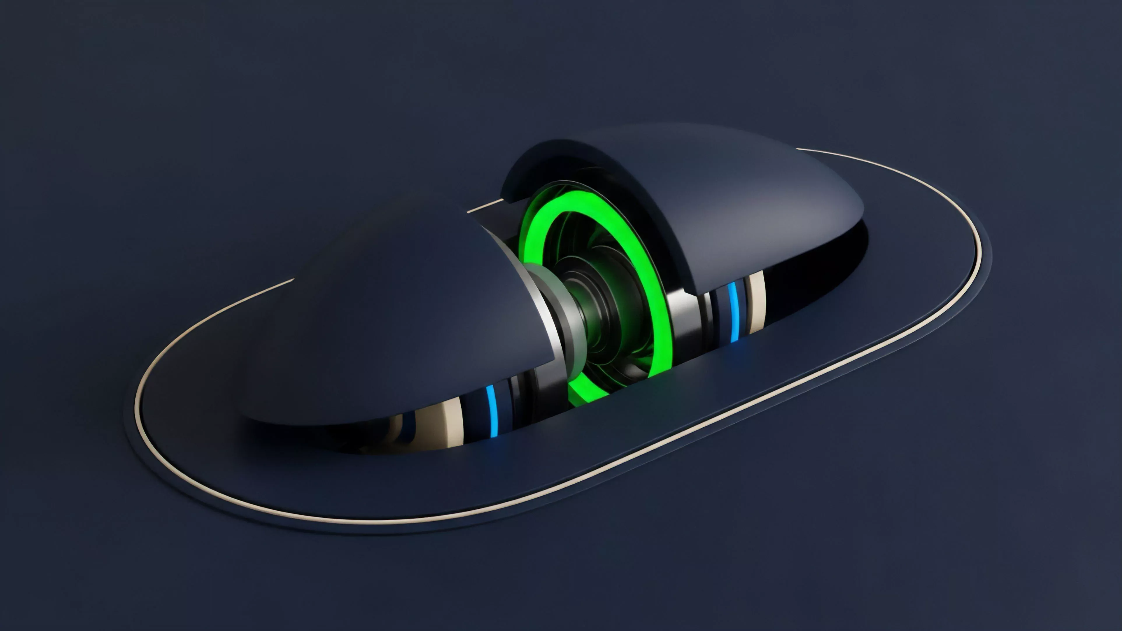 A futuristic, dark-blue mechanism illustrates a complex decentralized finance protocol. The central, bright green glowing element represents the core of a validator node or a liquidity pool, actively generating yield. The surrounding structure symbolizes the automated market maker AMM executing smart contract logic for synthetic assets. This abstract visual captures the dynamic interplay of collateralization and risk management strategies within a derivatives marketplace, reflecting the high-availability consensus mechanism necessary for secure, autonomous financial operations in a decentralized ecosystem.