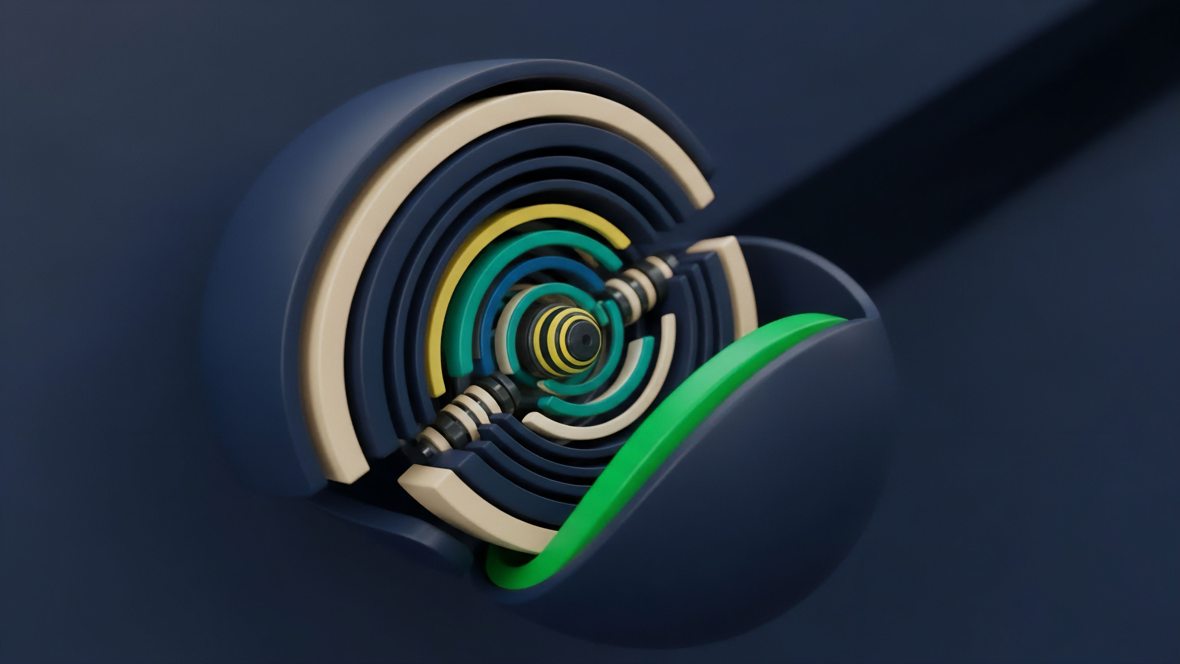 A dissected digital rendering reveals the intricate layered architecture of a complex financial instrument. The concentric rings symbolize distinct risk tranches and collateral layers within a structured product or decentralized finance protocol. The central striped component represents the underlying asset, while the surrounding layers delineate specific collateralization ratios and exposure profiles. This visualization illustrates the stratification required for synthetic assets and collateralized debt positions CDPs, where individual components are segregated to manage risk and provide varying yield-bearing opportunities within a robust protocol architecture.