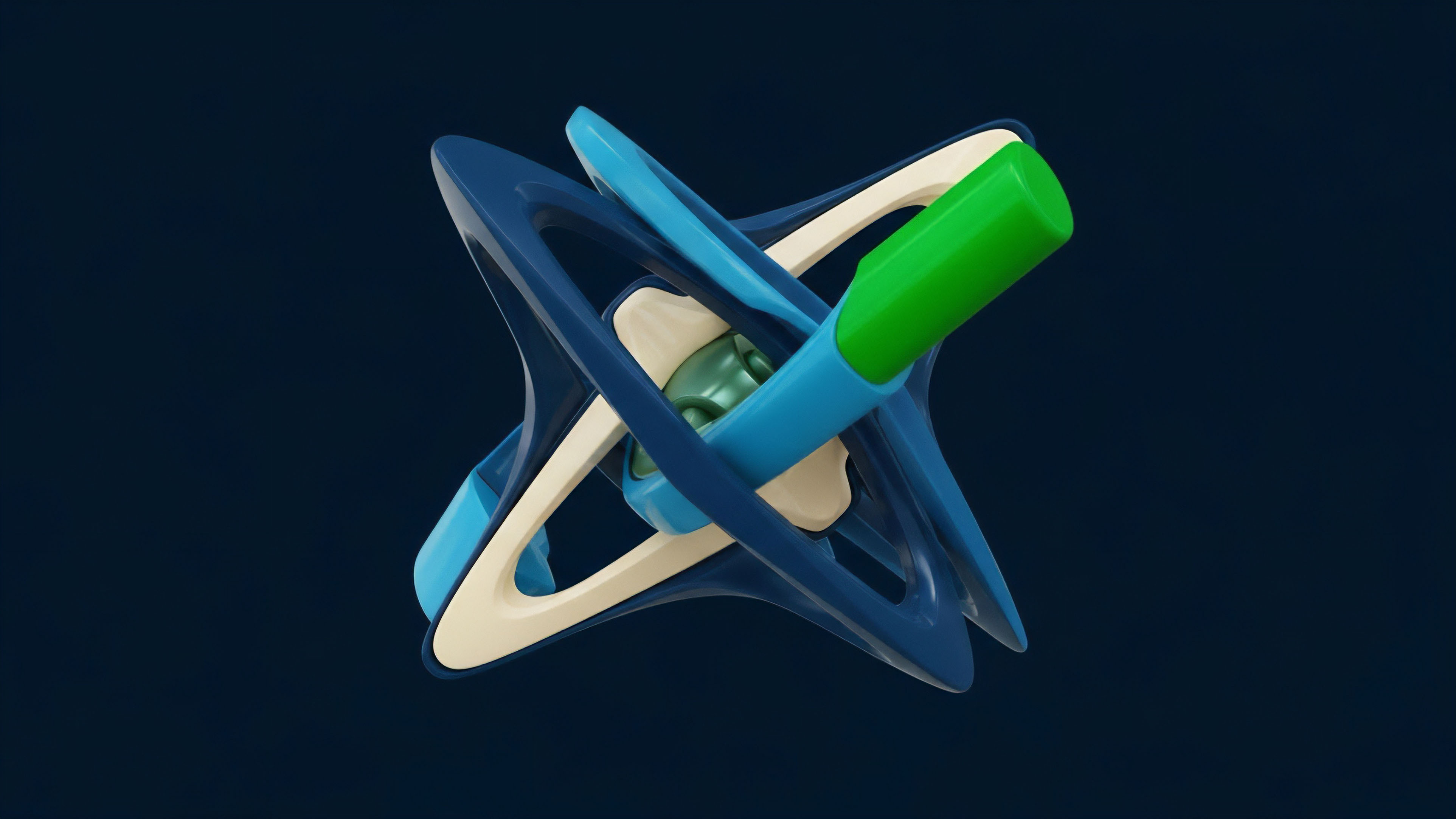 A complex abstract structure comprised of smooth, interconnected forms in shades of deep blue, light blue, cream, and green. The intricate network represents a decentralized derivatives protocol architecture where multi-asset collateralization underpins sophisticated financial instruments. The central green component symbolizes the core smart contract logic managing liquidity pools and executing perpetual futures contracts. This visualization captures the complexity and interdependence of yield farming strategies, illustrating the challenges of impermanent loss and price volatility within structured products and decentralized autonomous organizations.