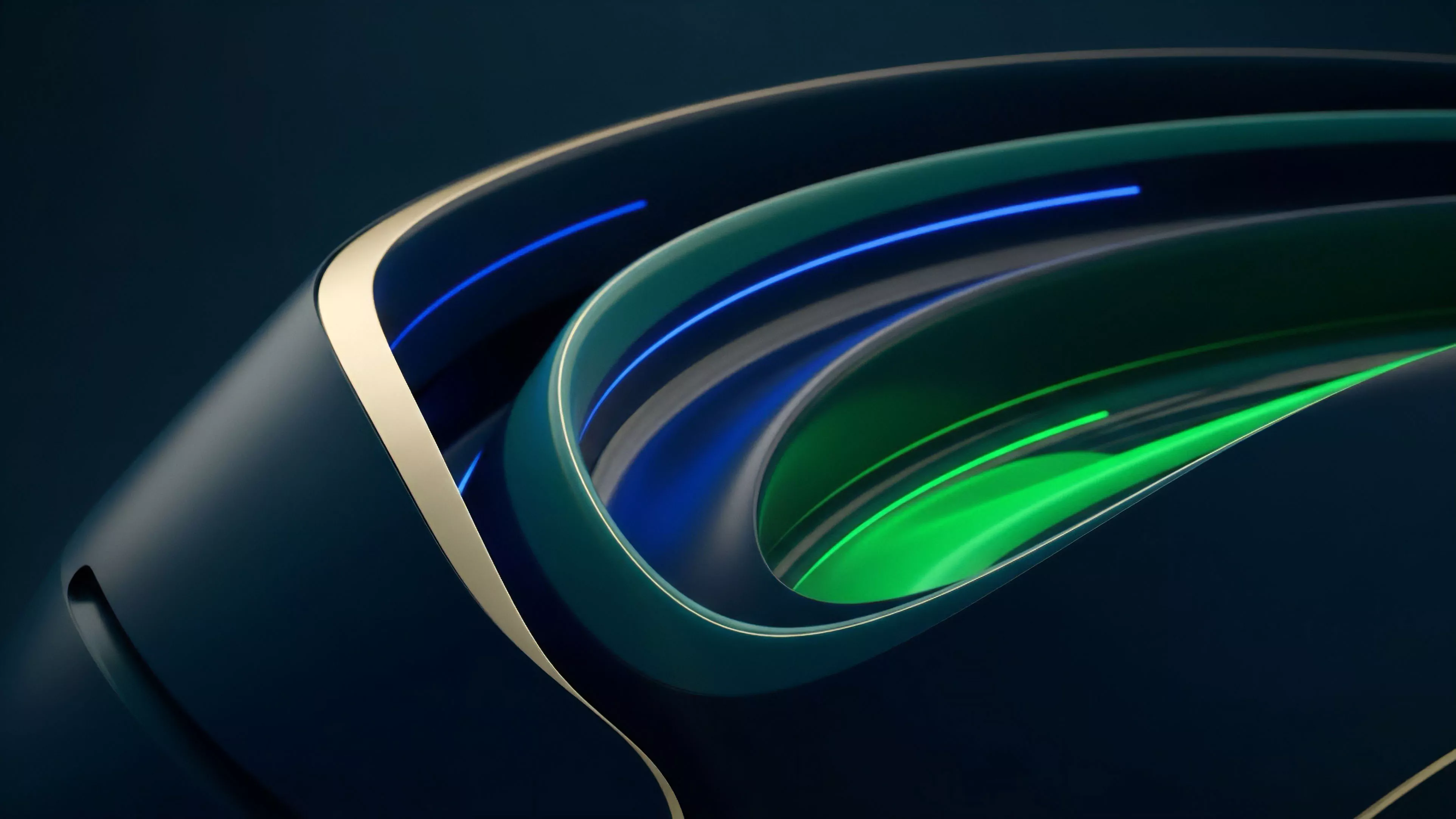A representation of decentralized finance market microstructure where layers depict varying liquidity pools and collateralized debt positions. The transition from dark teal to vibrant green symbolizes yield optimization and capital migration. Dynamic blue light streams illustrate real-time algorithmic trading data flow, while the gold trim signifies stablecoin collateral. The structure visualizes complex interactions within automated market makers AMMs facilitating perpetual swaps and delta hedging strategies in a high-volatility environment.