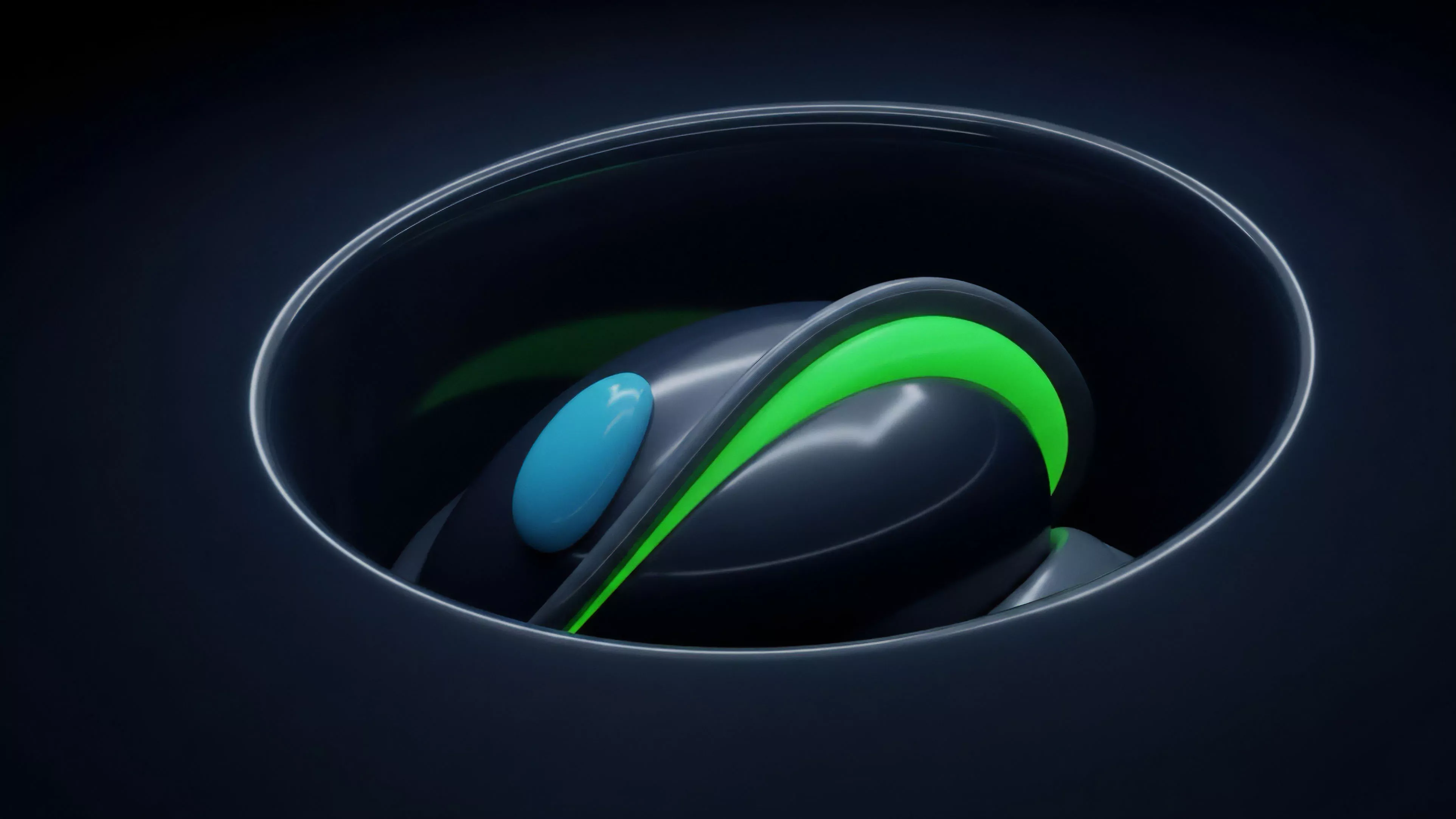 A sleek abstract form representing a smart contract vault for collateralized debt positions.