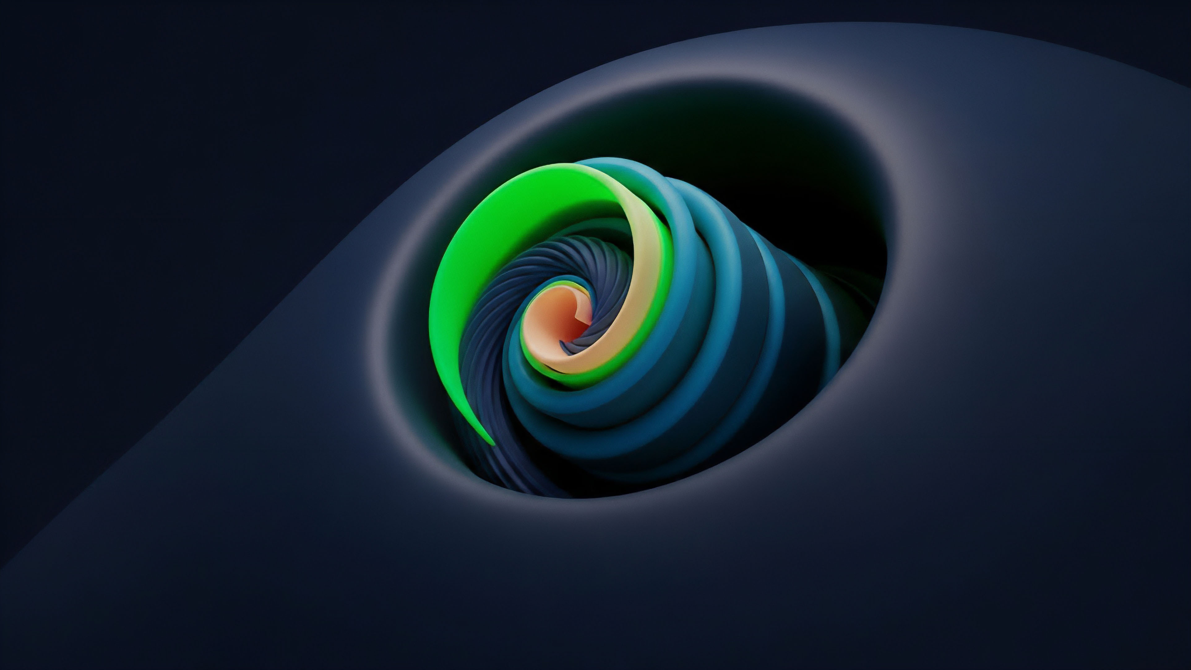 A multi-colored spiral structure illustrates the complex dynamics within decentralized finance. The coiling formation represents the layers of financial derivatives, where volatility compression and liquidity provision interact. The tightening center visualizes the point of maximum risk exposure, such as a margin spiral or potential cascading liquidations. This abstract representation captures the intricate smart contract logic governing market dynamics, including perpetual futures and options settlement processes, highlighting the critical role of risk management in high-leverage trading environments.