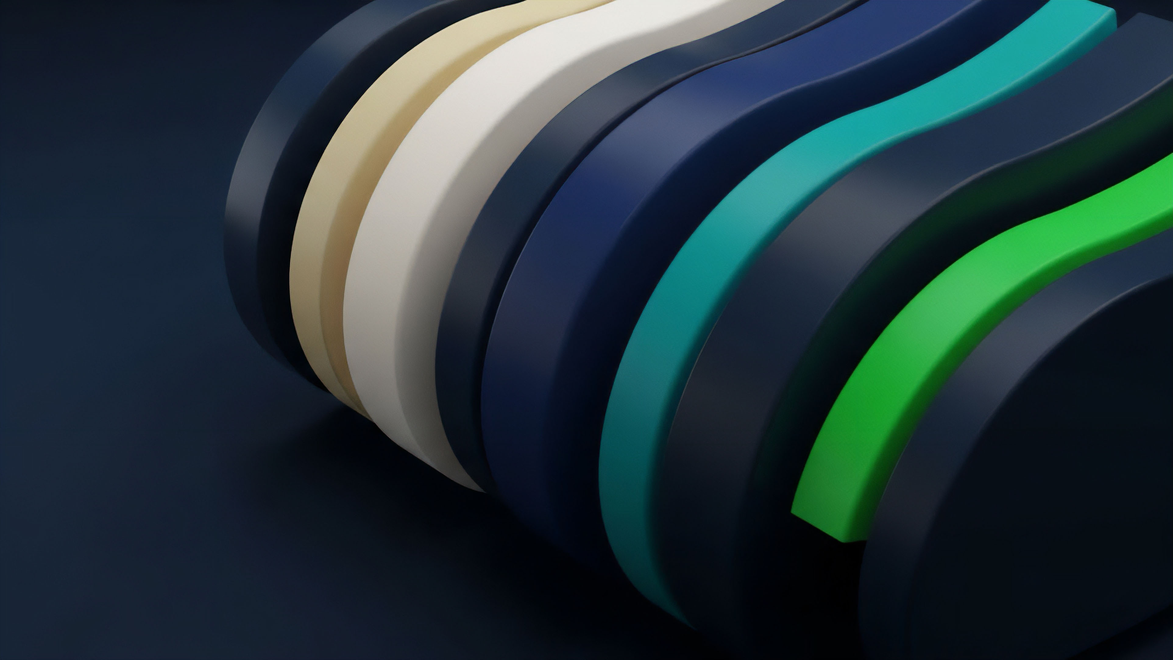 A sequence of undulating layers in a gradient of colors illustrates the complex, multi-layered risk stratification within structured derivatives and decentralized finance protocols. The transition from light neutral tones to dark blues and vibrant greens symbolizes varying risk profiles and options tranches within collateralized debt obligations. This visual metaphor highlights the interplay of risk-weighted assets and implied volatility, emphasizing the need for robust dynamic hedging strategies to manage market microstructure complexities. The continuous flow suggests the real-time adjustments required for liquidity provision and maintaining algorithmic stablecoin pegs in volatile markets.