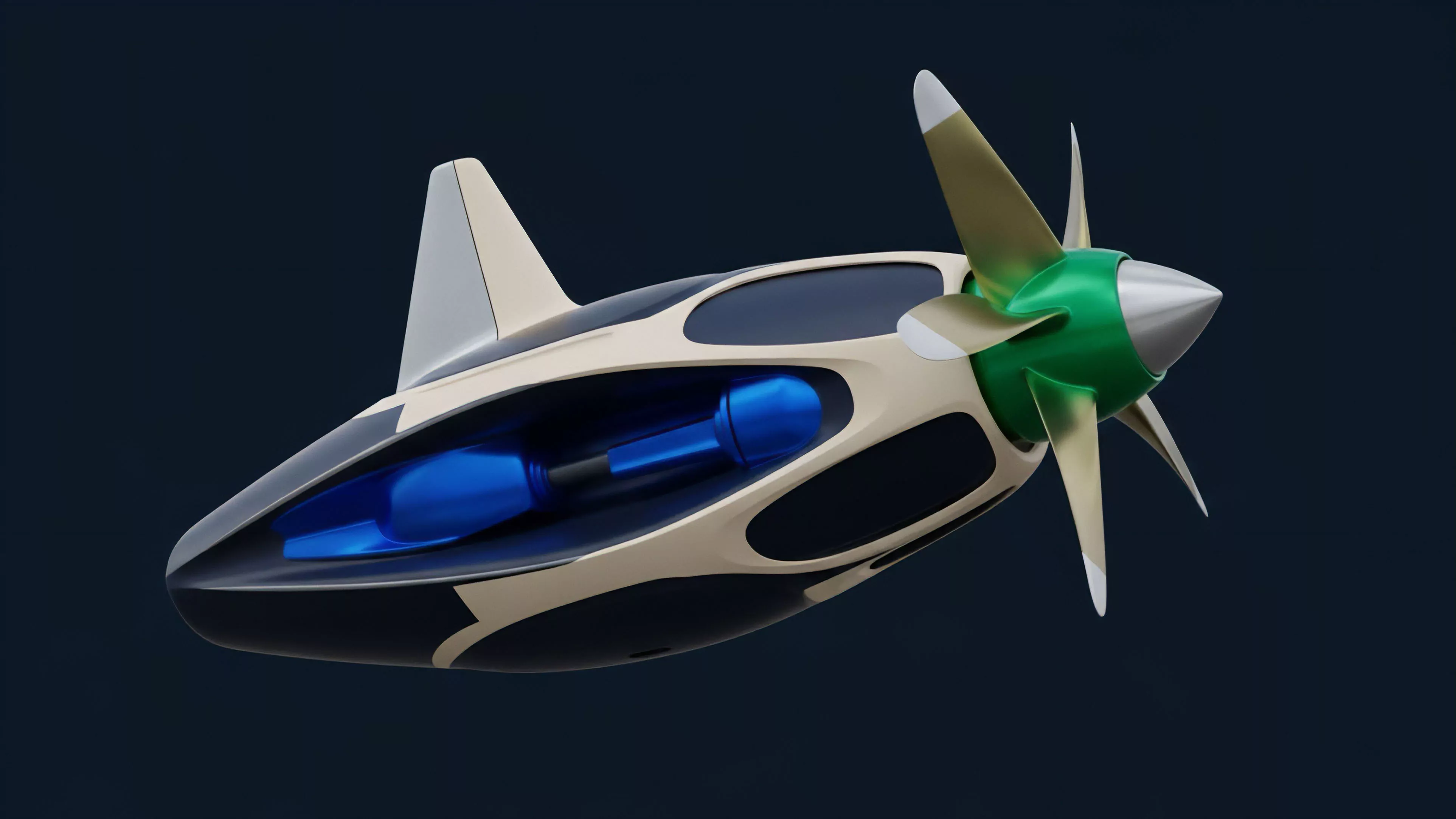A futuristic, propeller-driven vehicle serves as a metaphor for an advanced decentralized finance protocol architecture. The sleek design embodies sophisticated liquidity provision mechanisms, with the propeller representing the engine driving volatility derivatives trading. This structure represents the optimization required for synthetic asset creation and yield generation, ensuring efficient collateralization and risk-adjusted returns through integrated smart contract logic. The internal mechanism signifies the core protocol delivering enhanced value and robust oracle systems for accurate data feeds.