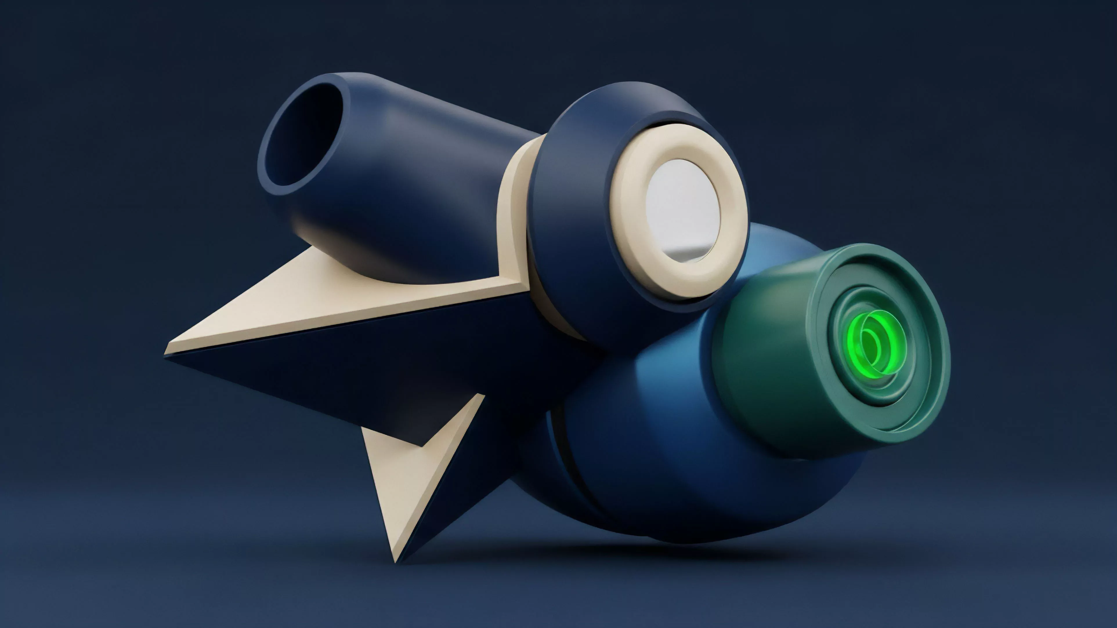 A stylized 3D rendered object, reminiscent of a complex high-frequency trading bot, visually interprets algorithmic execution strategies. The object's sharp, protruding fins symbolize market volatility and directional bias, essential factors in short-term options trading. The glowing green lens represents real-time data analysis and alpha generation, highlighting the instantaneous processing of decentralized oracle data feeds to identify arbitrage opportunities. This complex structure represents advanced quantitative models utilized for liquidity provisioning and efficient collateralization management across sophisticated derivative markets like perpetual futures.