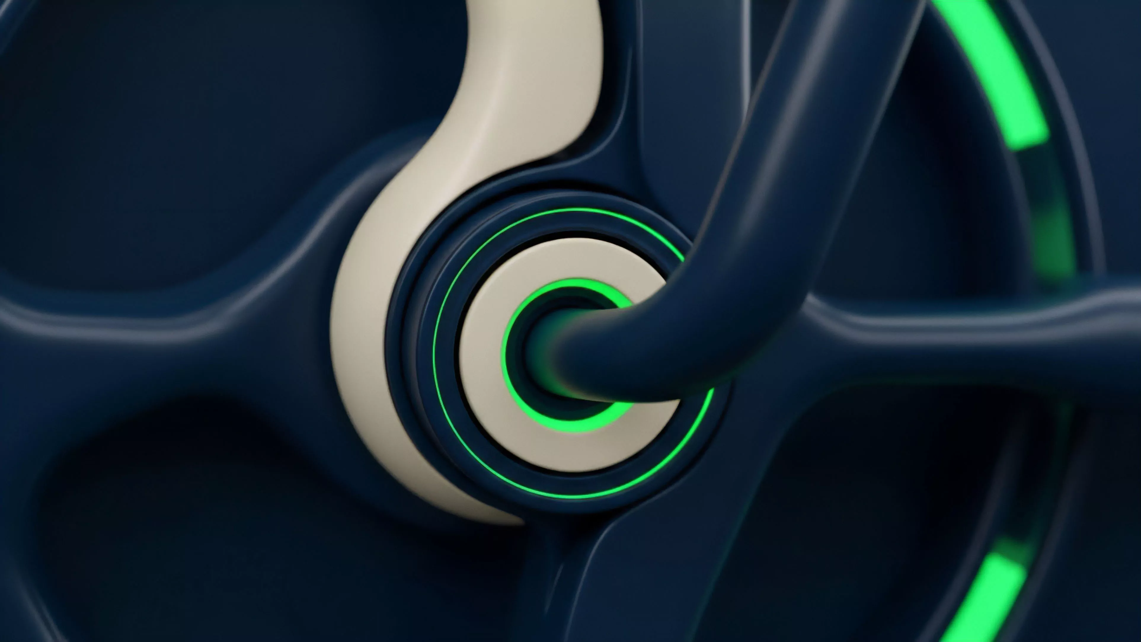 A high-frequency trading algorithmic execution pathway is visualized through an abstract mechanical interface. The central hub, representing a liquidity pool within a decentralized exchange DEX or centralized exchange CEX, glows with a vibrant green light, indicating active liquidity flow. This illustrates the seamless data processing and smart contract execution for derivative settlements. The smooth design emphasizes robust risk mitigation and cross-chain interoperability, critical for efficient automated market making AMM systems in DeFi.