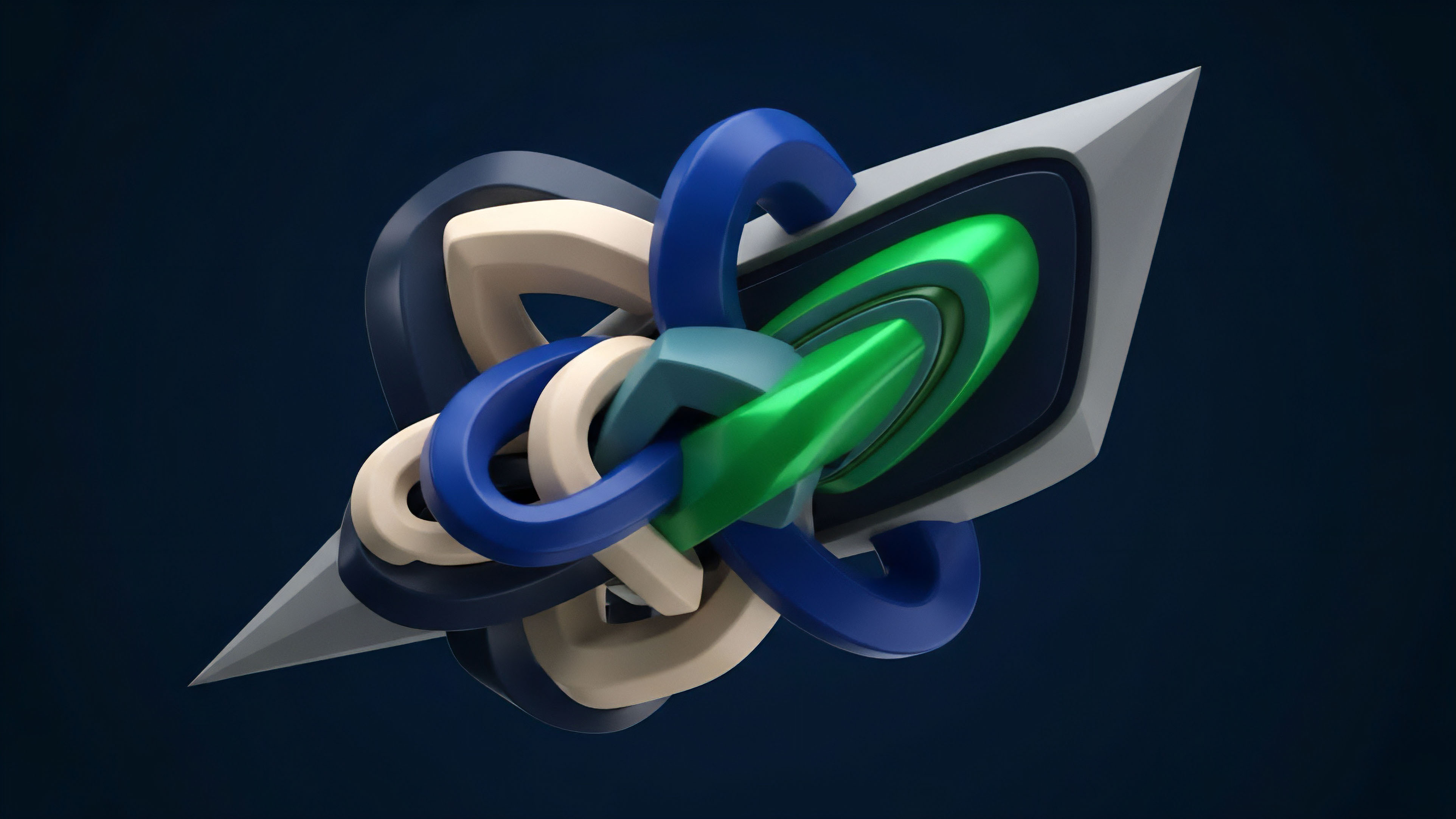 A complex geometric structure visually represents smart contract composability within decentralized finance DeFi ecosystems. The intricate interlocking links symbolize interconnected liquidity pools and synthetic asset protocols, where the failure of one component can trigger cascading effects. This architecture highlights the importance of robust risk modeling, collateralization requirements, and cross-chain interoperability mechanisms. The layered design illustrates the complexities of derivative pricing models and the potential for systemic risk in automated market maker AMM environments, reflecting the challenges of maintaining stability through oracle feeds and robust tokenomics.