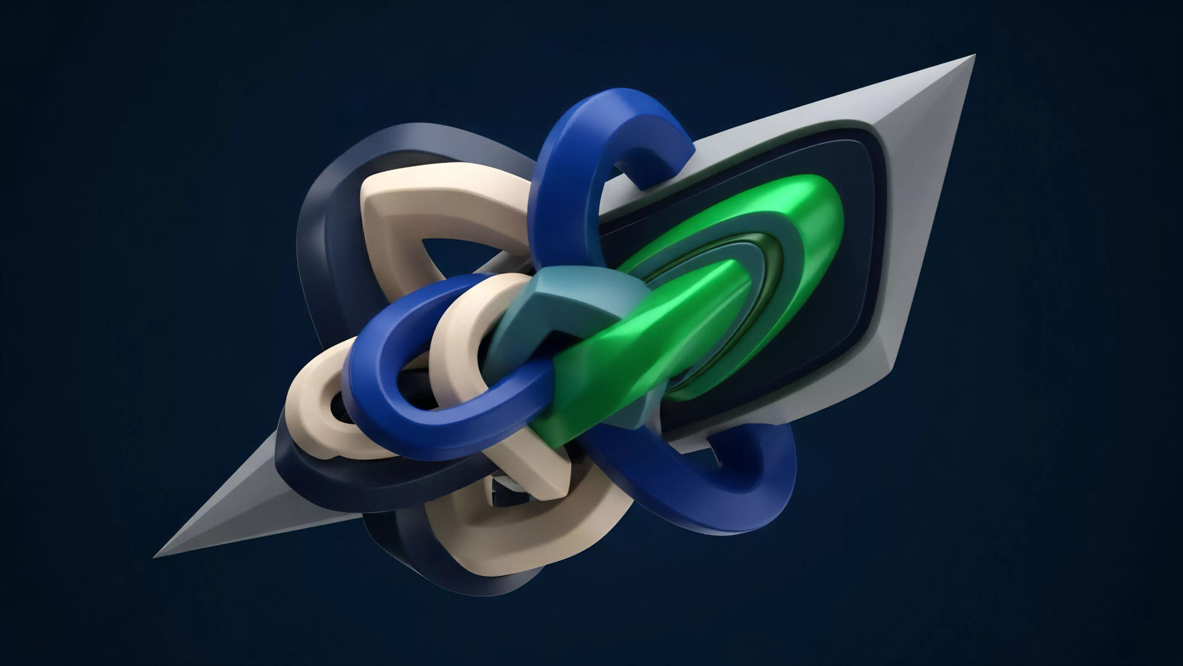 A complex geometric structure visually represents smart contract composability within decentralized finance DeFi ecosystems. The intricate interlocking links symbolize interconnected liquidity pools and synthetic asset protocols, where the failure of one component can trigger cascading effects. This architecture highlights the importance of robust risk modeling, collateralization requirements, and cross-chain interoperability mechanisms. The layered design illustrates the complexities of derivative pricing models and the potential for systemic risk in automated market maker AMM environments, reflecting the challenges of maintaining stability through oracle feeds and robust tokenomics.