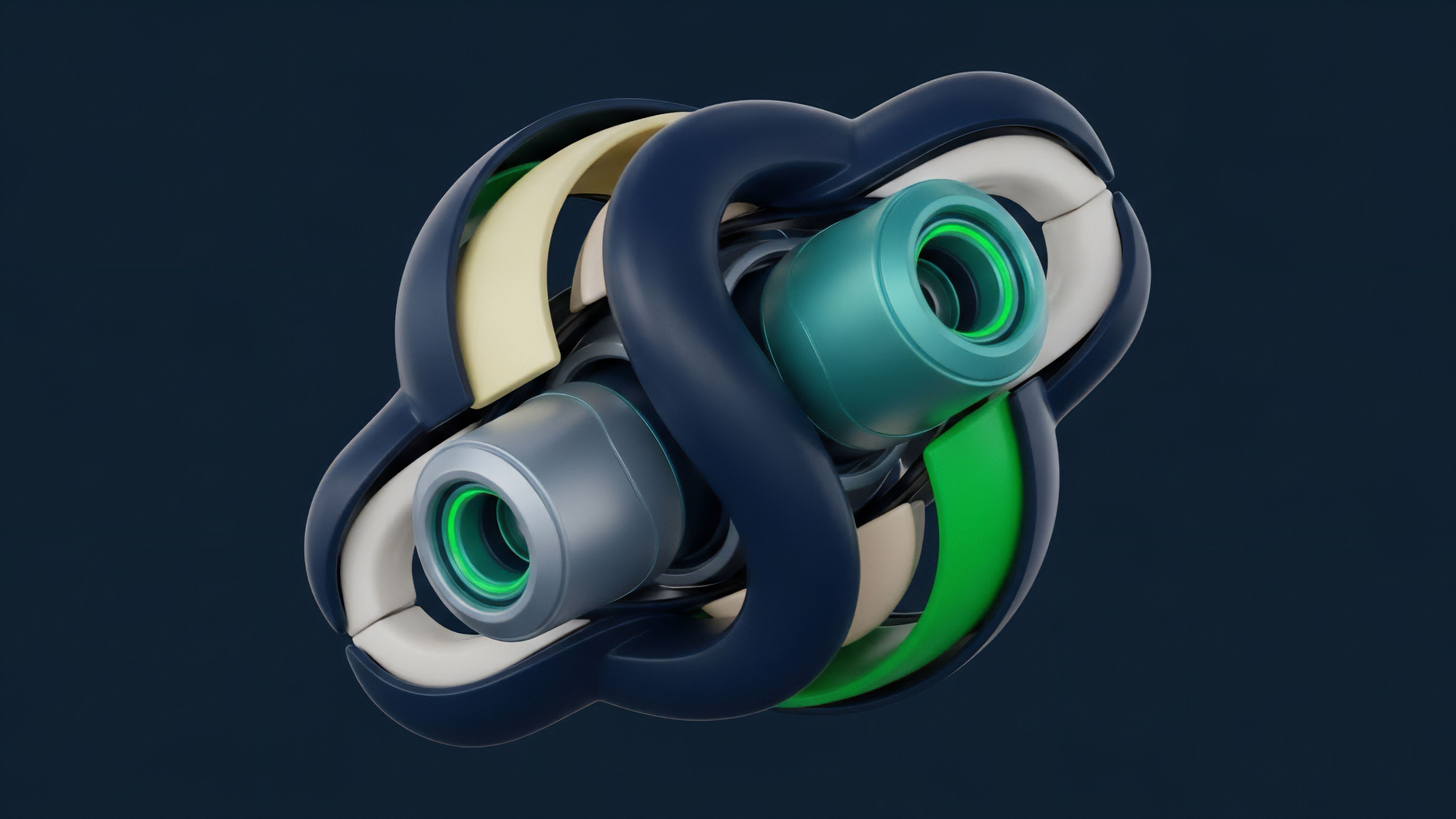 The abstract render presents a complex system illustrating asset layering and structured product composability. Central forms represent underlying assets or liquidity pools, encased by intricate layers of smart contract logic and derivative contracts. This structure symbolizes advanced risk stratification and collateralization mechanisms within decentralized finance. The flowing, interlocking components demonstrate interchain interoperability and systemic market linkages across various protocols. The glowing green elements highlight active liquidity or automated market maker AMM functions.