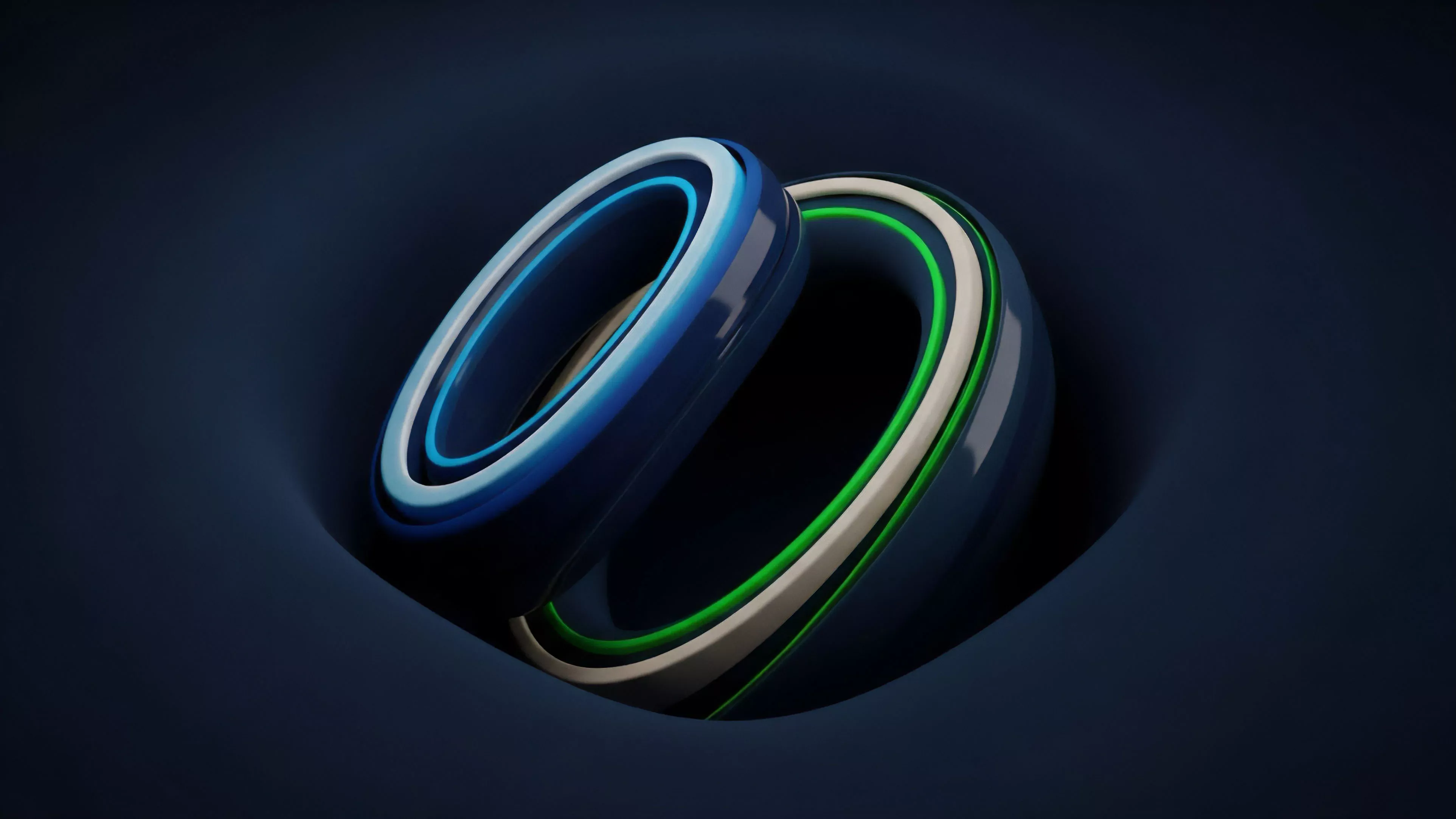 A visual representation of complex financial instruments, where the interlocking loops symbolize the intrinsic link between an underlying asset and its derivative contract. The dynamic flow suggests constant adjustment required for effective delta hedging and risk management. The different colored bands represent various components of options pricing models, such as implied volatility and time decay theta. This abstract visualization highlights the intricate relationship between algorithmic trading strategies and continuously changing market sentiment, reflecting a complex risk-return profile.