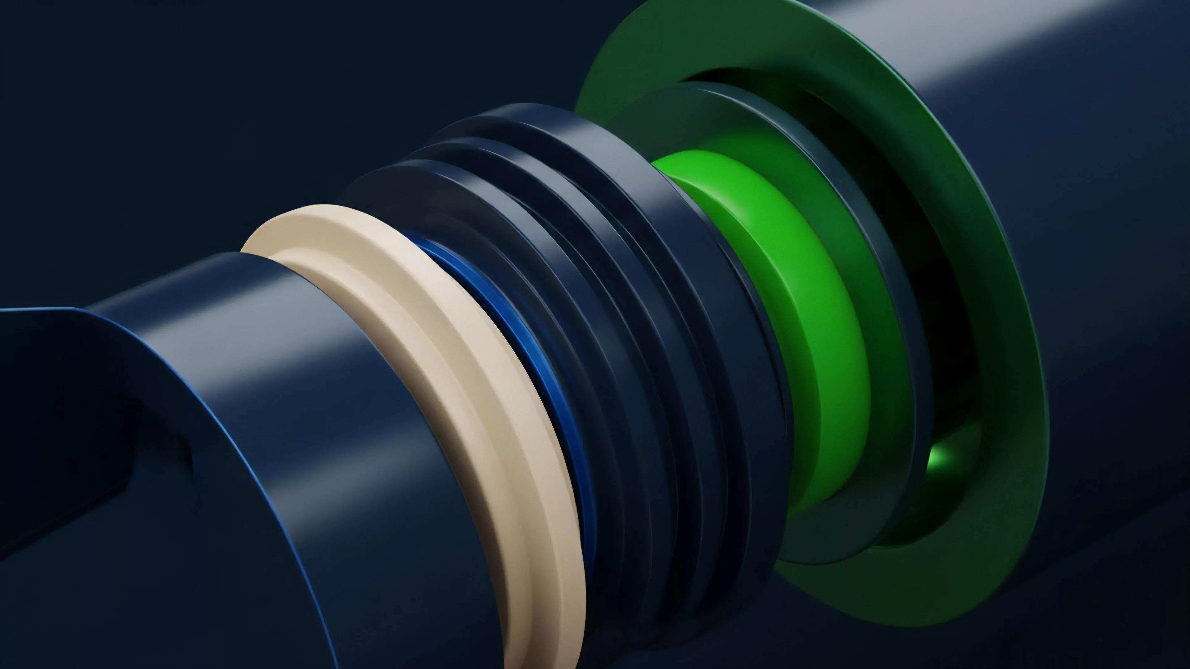 A detailed cross-section of precisely interlocking cylindrical components illustrates a multi-layered security framework common in decentralized finance DeFi.