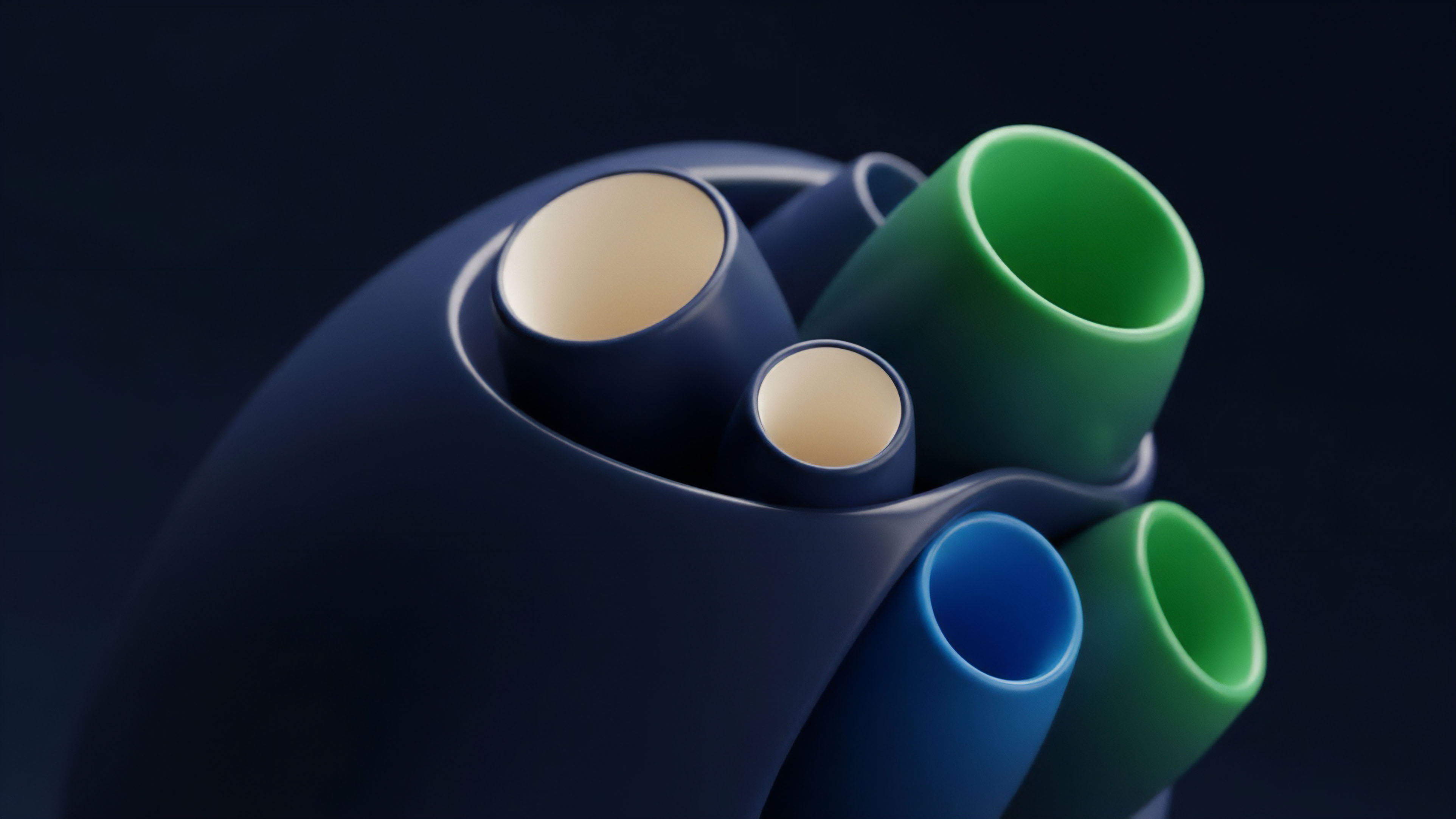 Multiple decentralized data pipelines flow together, illustrating liquidity aggregation within a complex DeFi ecosystem. The varied channels represent different smart contract functionalities and asset tokenization streams, such as derivative contracts or yield farming pools. The interconnected structure visualizes cross-chain interoperability and real-time network flow for collateral management. This design metaphorically describes risk exposure management across diversified assets, highlighting the intricate dependencies and secure oracle feeds essential for robust blockchain operations.