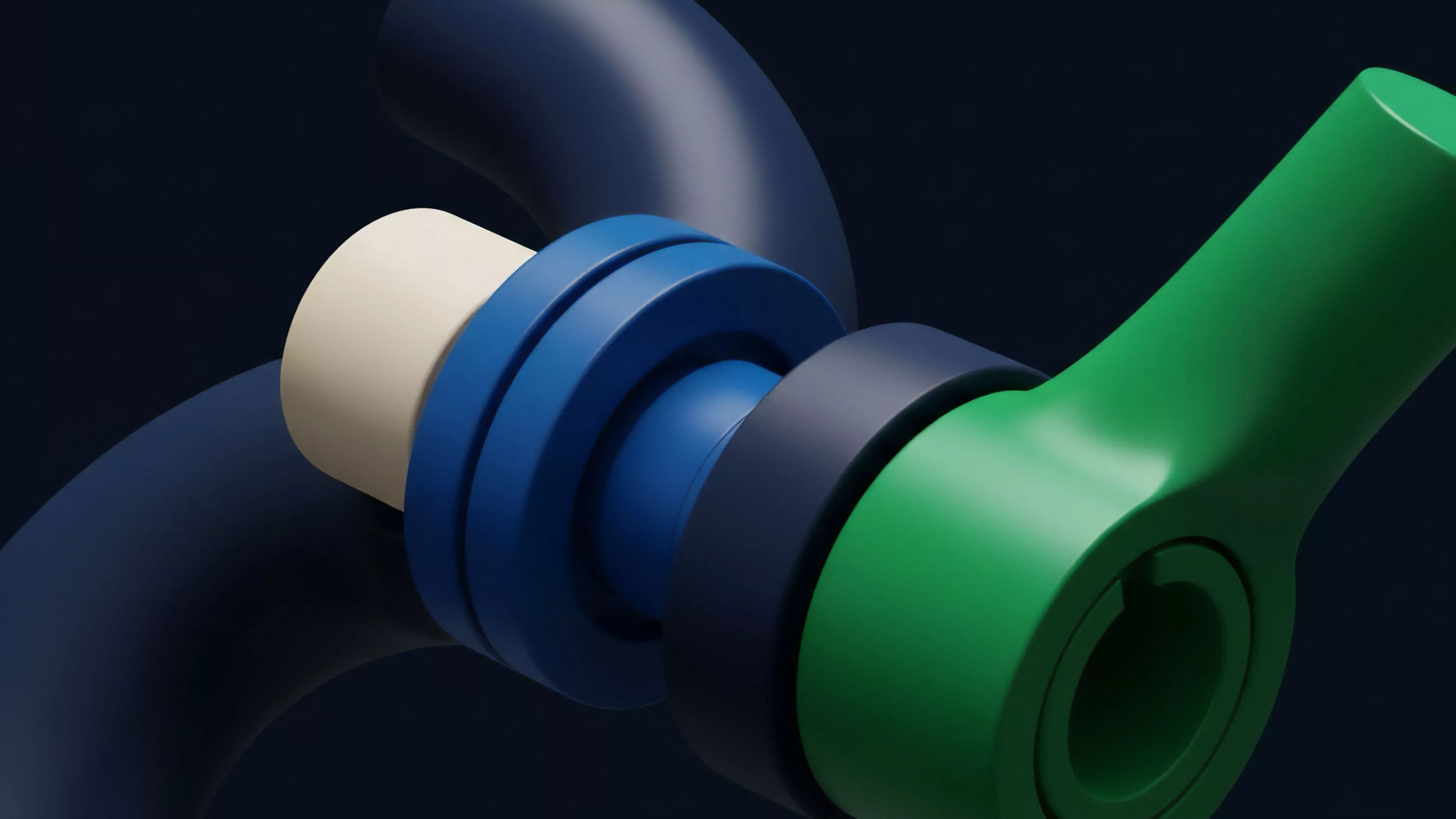 A stylized abstract rendering of interconnected mechanical components visualizes the complex architecture of decentralized finance protocols and financial derivatives.