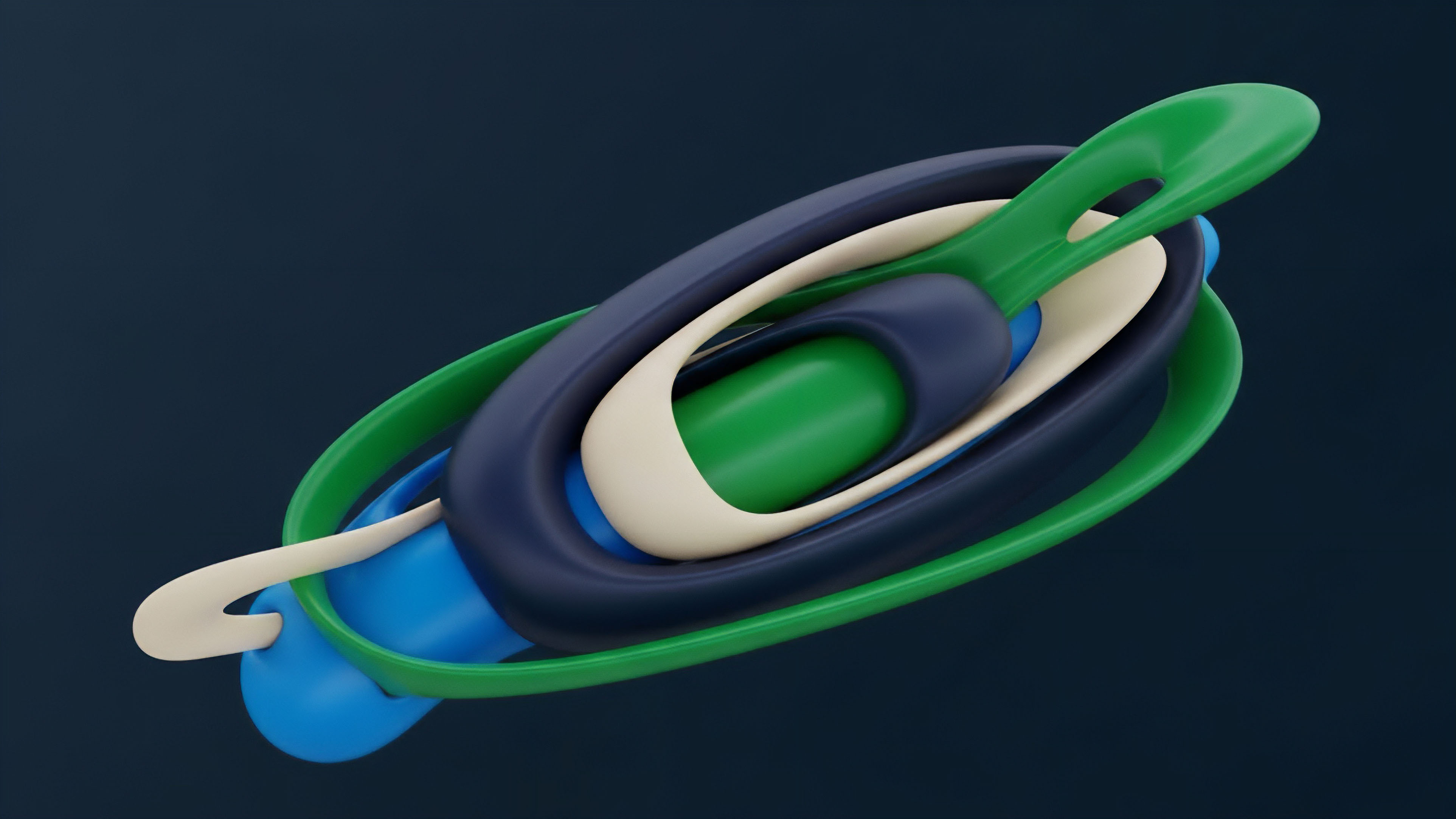 The abstract layered shapes illustrate the complexity of structured finance instruments and decentralized finance derivatives. Each colored element represents a distinct risk tranche or liquidity pool within a collateralized debt obligation or nested options contract. This visual metaphor highlights the interconnectedness of market dynamics and counterparty risk exposure. The structure demonstrates how leverage and risk are layered upon an underlying asset, where a change in one component affects the entire financial instrument, revealing potential systemic risk within the broader market.