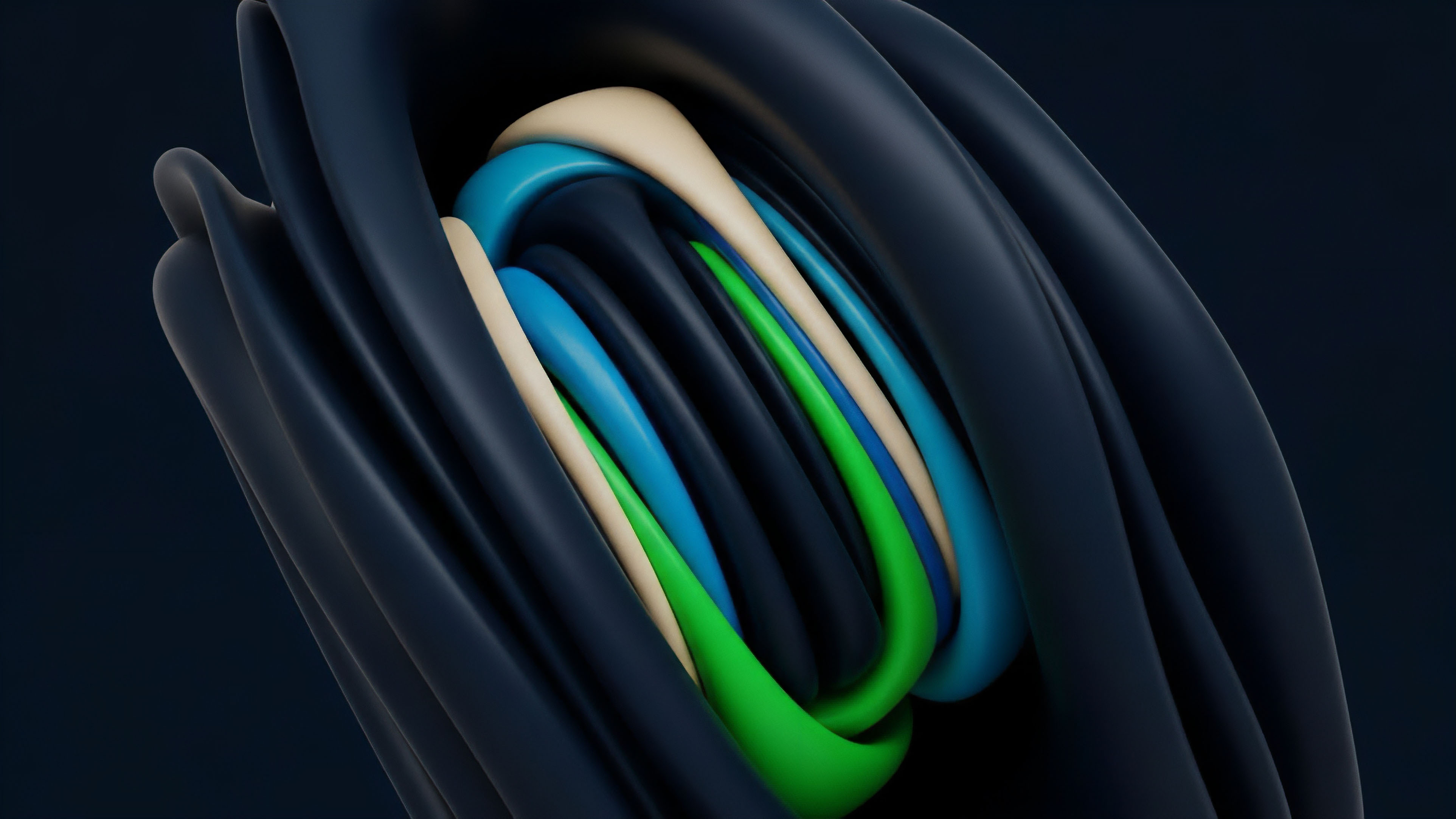 The image portrays complex, interwoven layers that serve as a metaphor for the intricate structure of multi-asset derivatives in decentralized finance. These layers represent different tranches of collateral and risk, where various asset classes are pooled together. The dynamic intertwining visualizes the intricate risk management strategies and automated market maker mechanisms governed by smart contracts. This complexity reflects sophisticated yield farming protocols, offering arbitrage opportunities, and highlights the interconnected nature of liquidity pools within the evolving tokenomics of advanced financial derivatives.