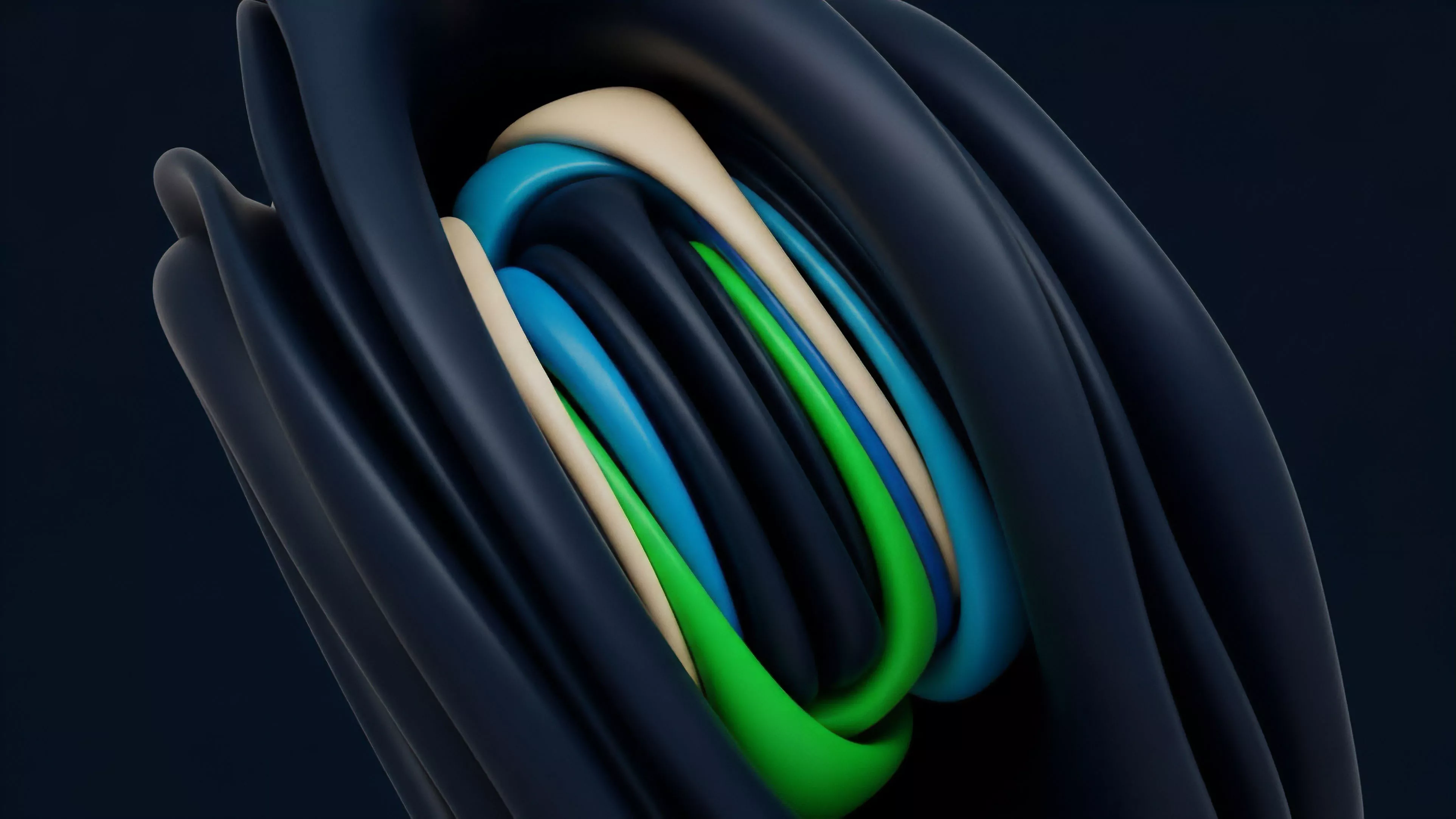 The image portrays complex, interwoven layers that serve as a metaphor for the intricate structure of multi-asset derivatives in decentralized finance. These layers represent different tranches of collateral and risk, where various asset classes are pooled together. The dynamic intertwining visualizes the intricate risk management strategies and automated market maker mechanisms governed by smart contracts. This complexity reflects sophisticated yield farming protocols, offering arbitrage opportunities, and highlights the interconnected nature of liquidity pools within the evolving tokenomics of advanced financial derivatives.