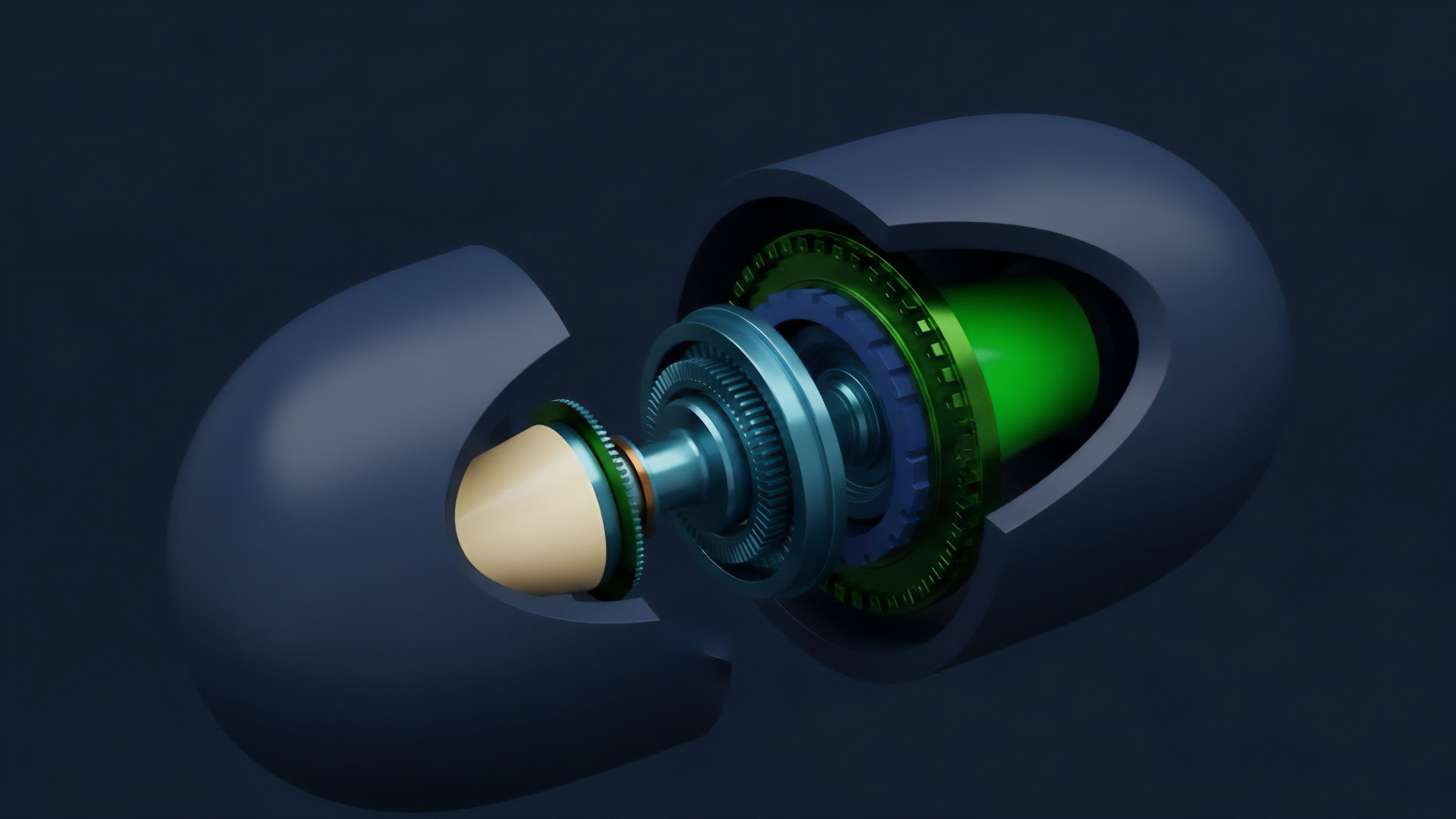 A detailed cross-section of a complex mechanism visually represents the inner workings of a decentralized finance DeFi derivative instrument. The dark spherical shell exterior, separated in two, symbolizes the need for transparency in complex structured products. The intricate internal gears, shaft, and core component depict the smart contract architecture, illustrating interconnected algorithmic trading parameters and the volatility surface calculations. This mechanism design visualization emphasizes the interaction between collateral requirements, liquidity provision, and risk management within a perpetual futures contract.