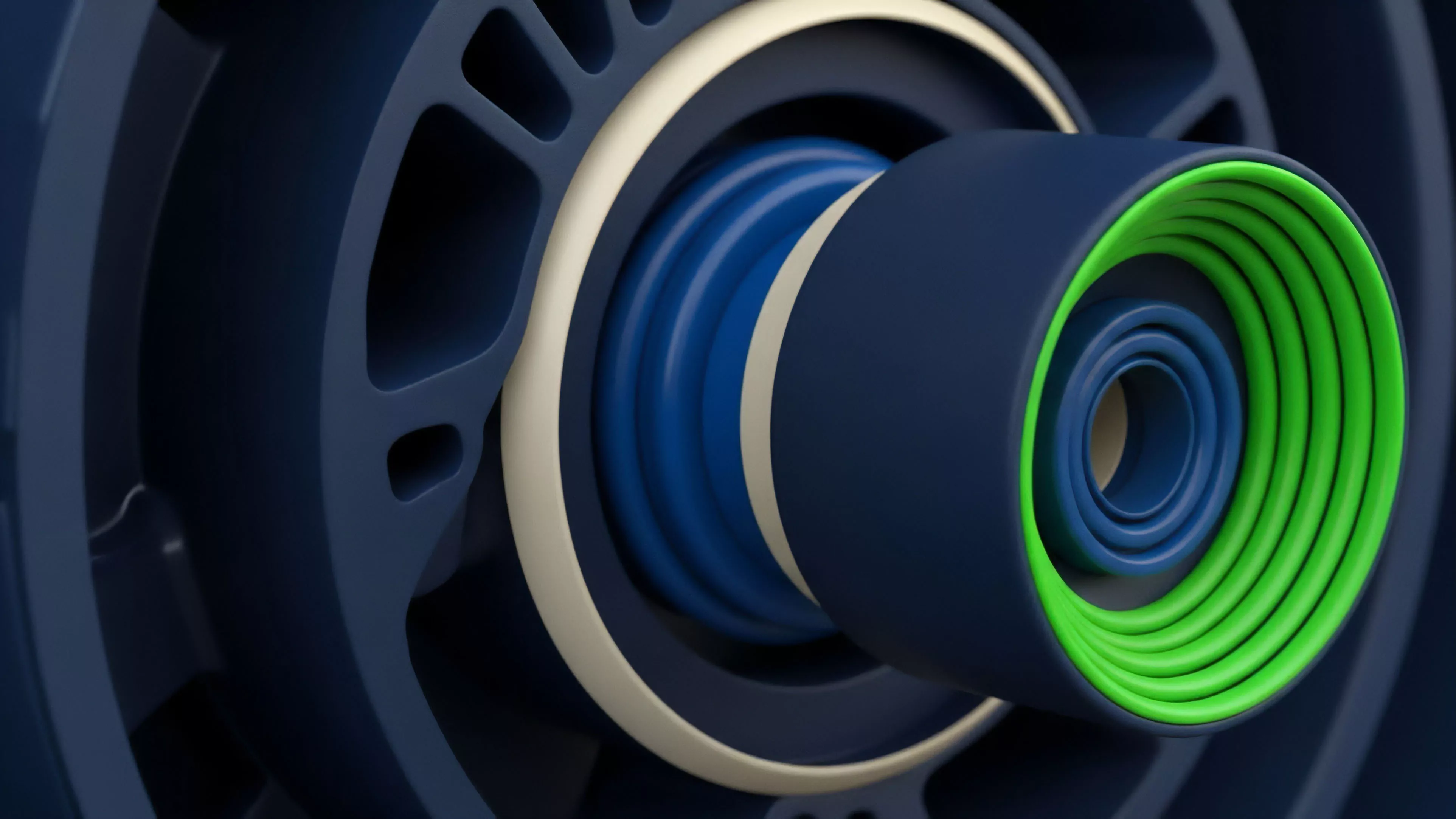 A detailed abstract visualization of complex, nested components representing layered collateral stratification within decentralized options trading protocols.