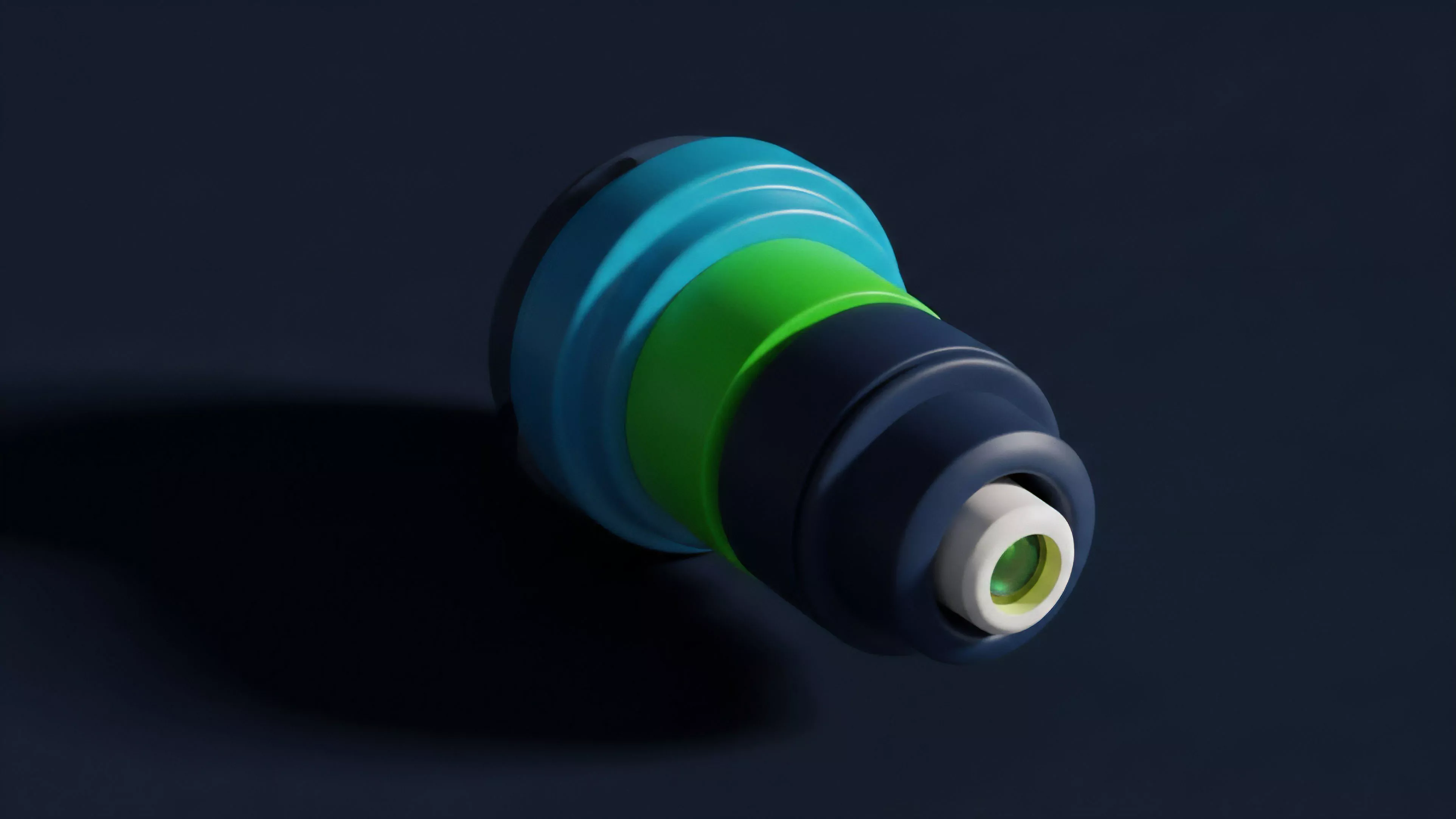 A detailed stylized render of a layered cylindrical object, featuring concentric bands of dark blue, bright blue, and bright green. The configuration represents a conceptual visualization of a decentralized finance protocol stack. The distinct layers symbolize risk stratification and liquidity provision models within automated market makers AMMs and options trading derivatives. This structure illustrates the complexity of collateralization mechanisms and advanced financial engineering required for efficient high-frequency trading and algorithmic execution in volatile cryptocurrency markets. The precise design emphasizes the structured nature of sophisticated financial products.