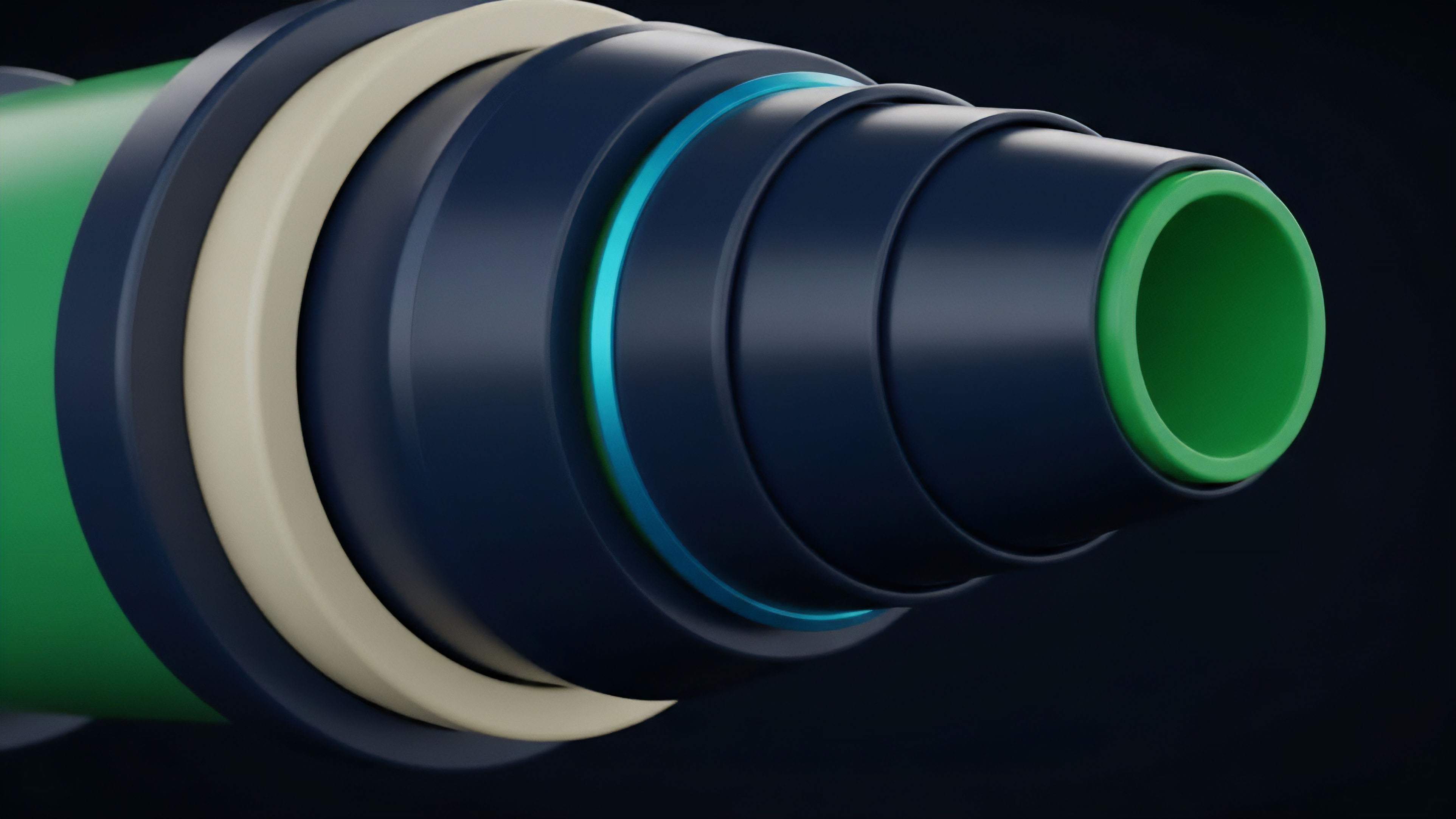 A detailed visualization of a layered structure representing a complex financial derivative product in decentralized finance. The green inner core symbolizes the base asset collateral, while the surrounding layers represent synthetic assets and various risk tranches. A bright blue ring highlights a critical strike price trigger or algorithmic liquidation threshold. This visual unbundling illustrates the transparency required to analyze the underlying collateralization ratio and margin requirements for risk mitigation within a perpetual futures contract or collateralized debt position. The structure emphasizes the importance of understanding protocol layers and their interdependencies.