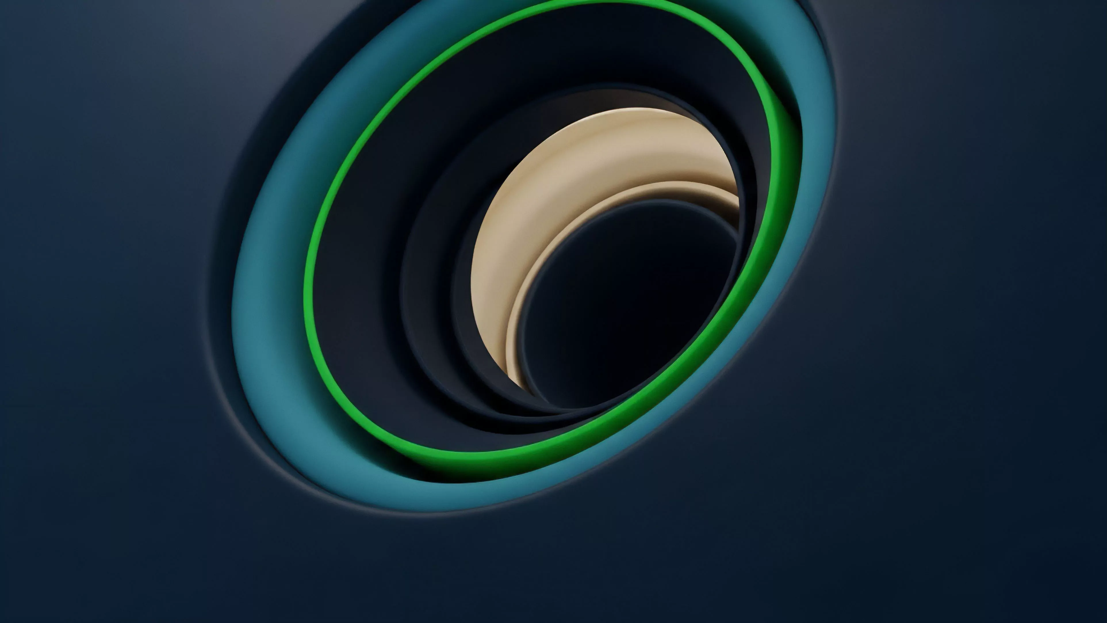 A layered abstract structure visualizes a decentralized finance DeFi options protocol. The concentric pathways represent liquidity funnels within an Automated Market Maker AMM, where different layers signify varying levels of market depth and collateralization ratio. The vibrant green band emphasizes a critical data feed or pricing oracle. This dynamic structure metaphorically illustrates the market microstructure and potential slippage tolerance in options contract execution, highlighting the complexities of managing risk and volatility in a perpetual swaps environment.