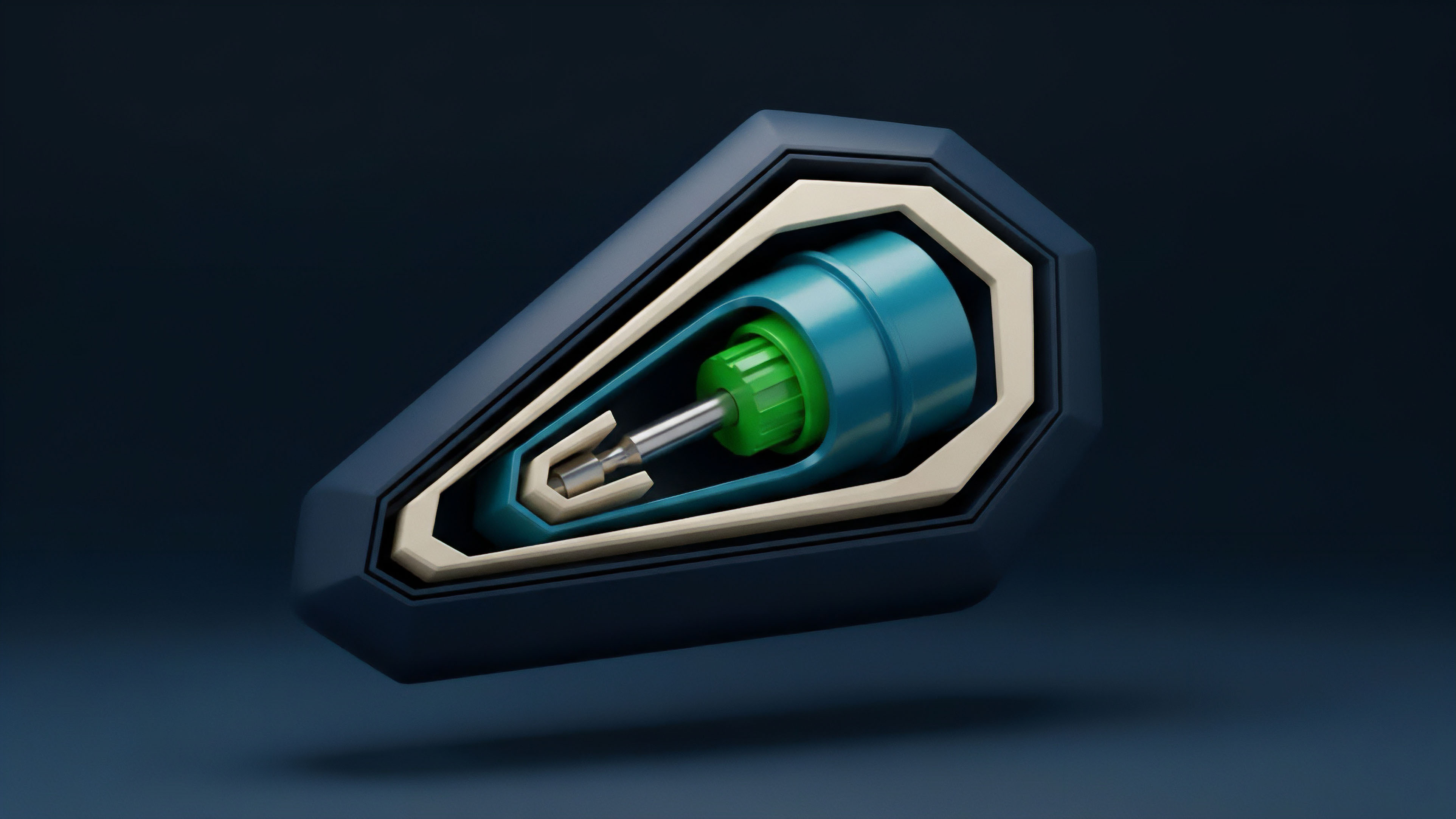 A detailed cross-section reveals a stylized mechanism representing a core financial primitive within decentralized finance. The dark, structured casing symbolizes the protective wrapper of a structured product or options contract. The internal components, including a bright green cog-like structure and metallic shaft, illustrate the precision of an algorithmic risk engine and on-chain pricing model. This transparent view highlights the verifiable risk parameters and automated collateralization processes essential for decentralized derivatives platforms. The modular design emphasizes composability for various financial strategies.