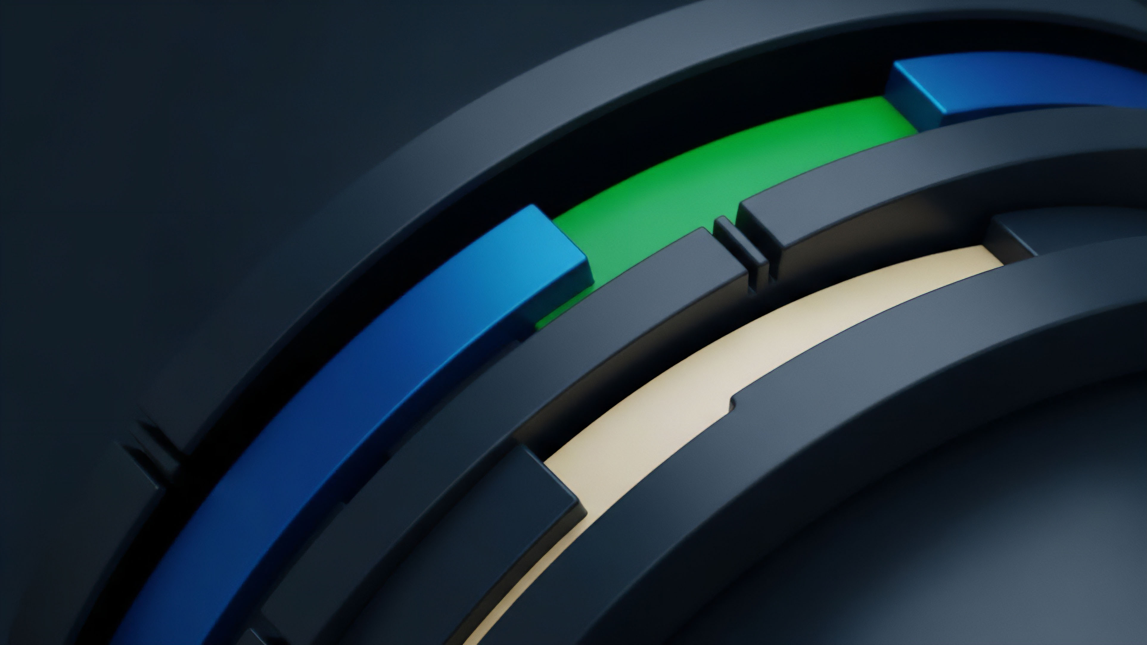 A highly complex layered structure abstractly illustrates a modular architecture and its components. The interlocking bands symbolize different elements of the DeFi stack, such as Layer 2 scaling solutions and interoperability protocols. The distinct colored sections represent cross-chain communication and liquidity aggregation within a decentralized marketplace. This design visualizes how multiple options derivatives or structured financial products are built upon foundational layers, ensuring seamless interaction and sophisticated risk management within a larger ecosystem.