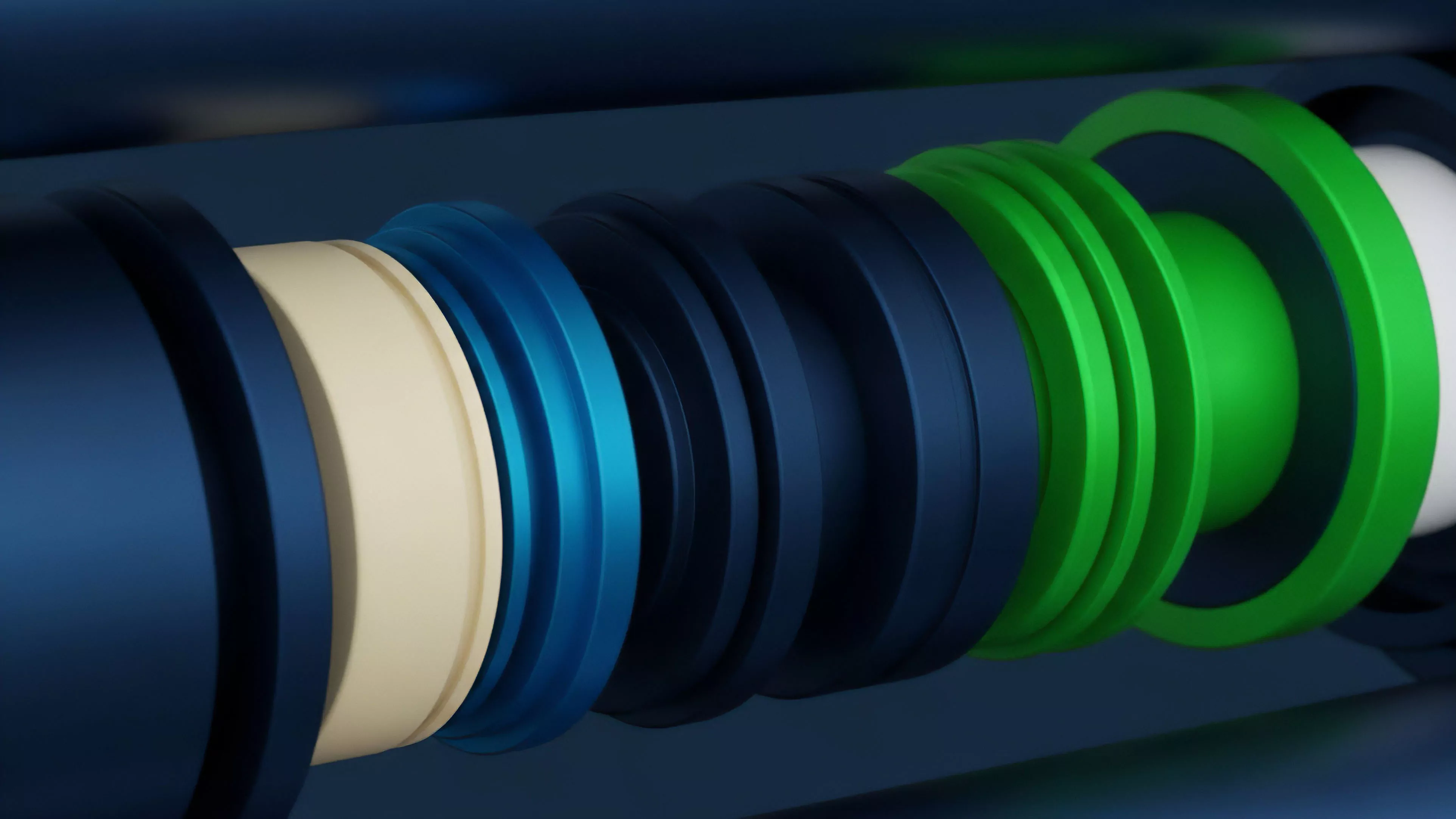 A detailed schematic representing the layered structure of complex financial derivatives and structured products in decentralized finance. The sequence of components illustrates the process of synthetic asset creation, starting with an underlying asset layer beige and incorporating various risk tranches and collateralization mechanisms green and blue layers. This abstract visualization conceptualizes the intricate architecture of options pricing models and high-frequency trading algorithms, where transaction execution flows through sequential layers of liquidity pools and smart contracts. The arrangement highlights the composability of financial primitives in DeFi and the precision required for risk mitigation strategies in volatile markets.