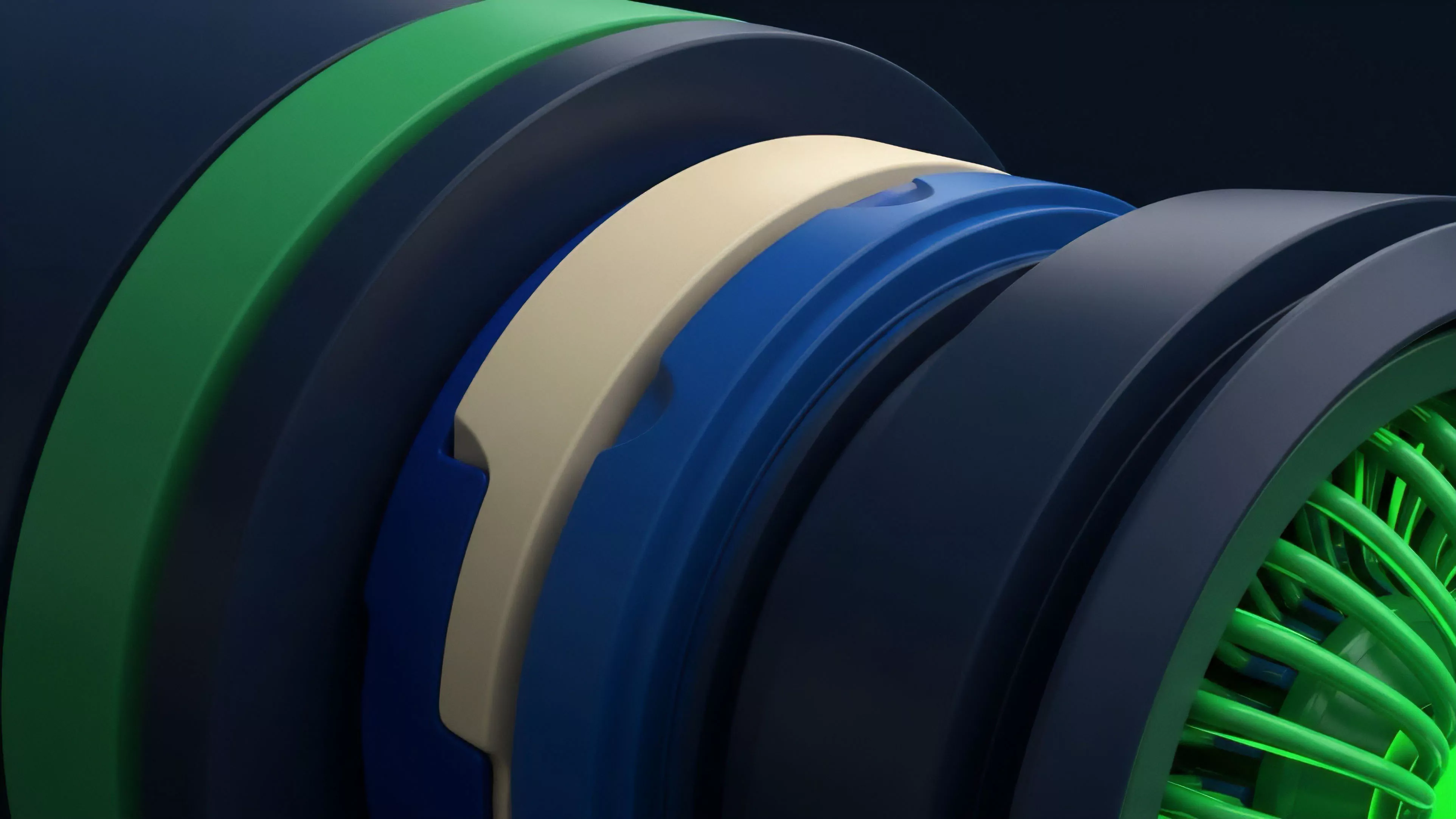 A detailed close-up of nested cylindrical components representing a multi-layered DeFi protocol architecture. The intricate green inner structure symbolizes high-speed data processing and algorithmic trading execution. Concentric rings signify distinct architectural elements crucial for structured products and financial derivatives. These layers represent functions, from collateralization and risk stratification to smart contract logic and data feed processing. This visual metaphor illustrates complex interoperability required for advanced options trading and automated risk mitigation within a decentralized exchange environment.