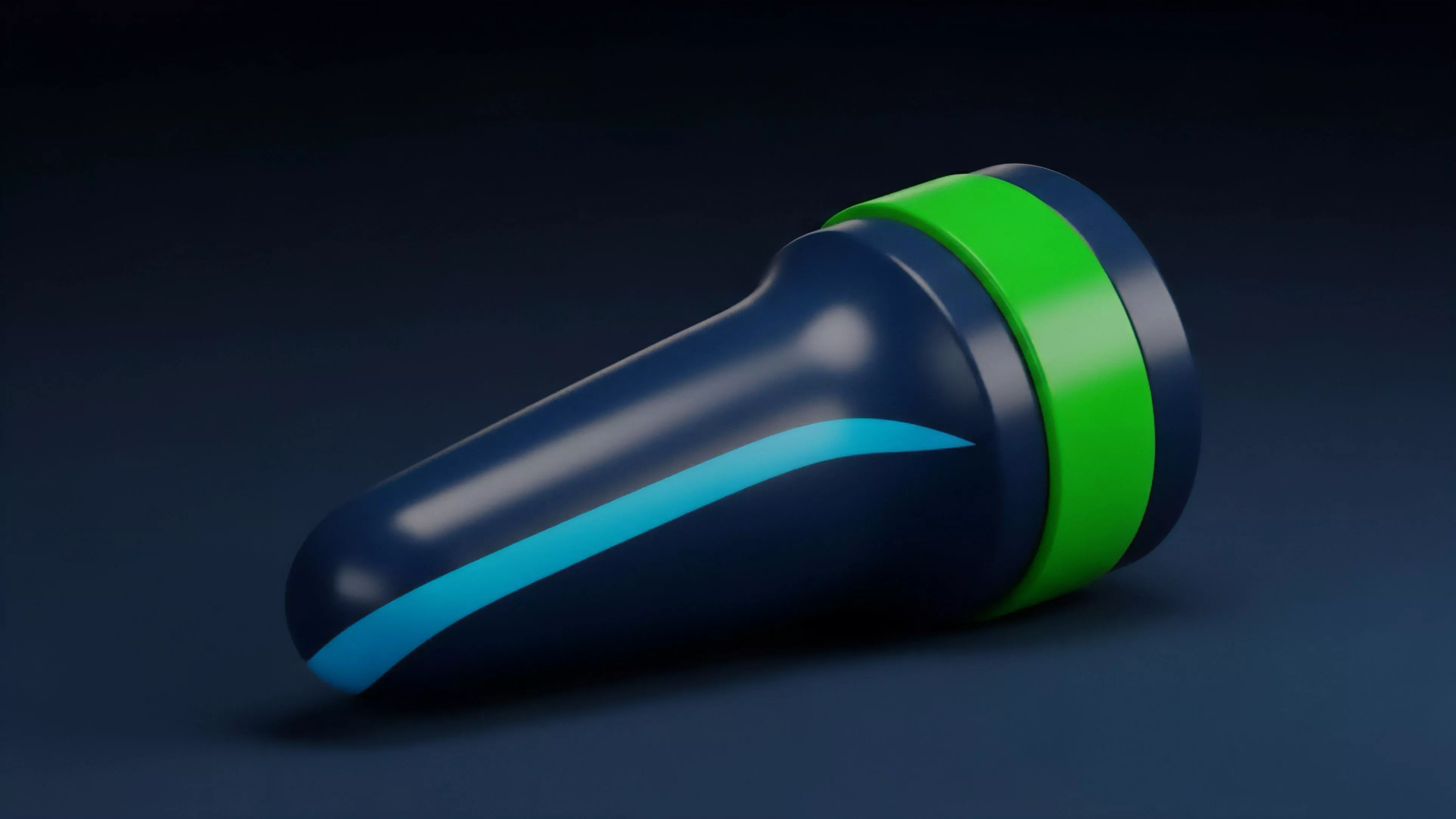 A streamlined dark blue device with a luminous light blue data flow line and a high-visibility green indicator band embodies a proprietary quantitative strategy. This design represents a highly efficient risk mitigation protocol for derivatives market microstructure optimization. The green band symbolizes the delta hedging success threshold, while the blue line illustrates real-time liquidity aggregation across different cross-chain protocols. This object represents the precision required for high-frequency trading execution in volatile markets.