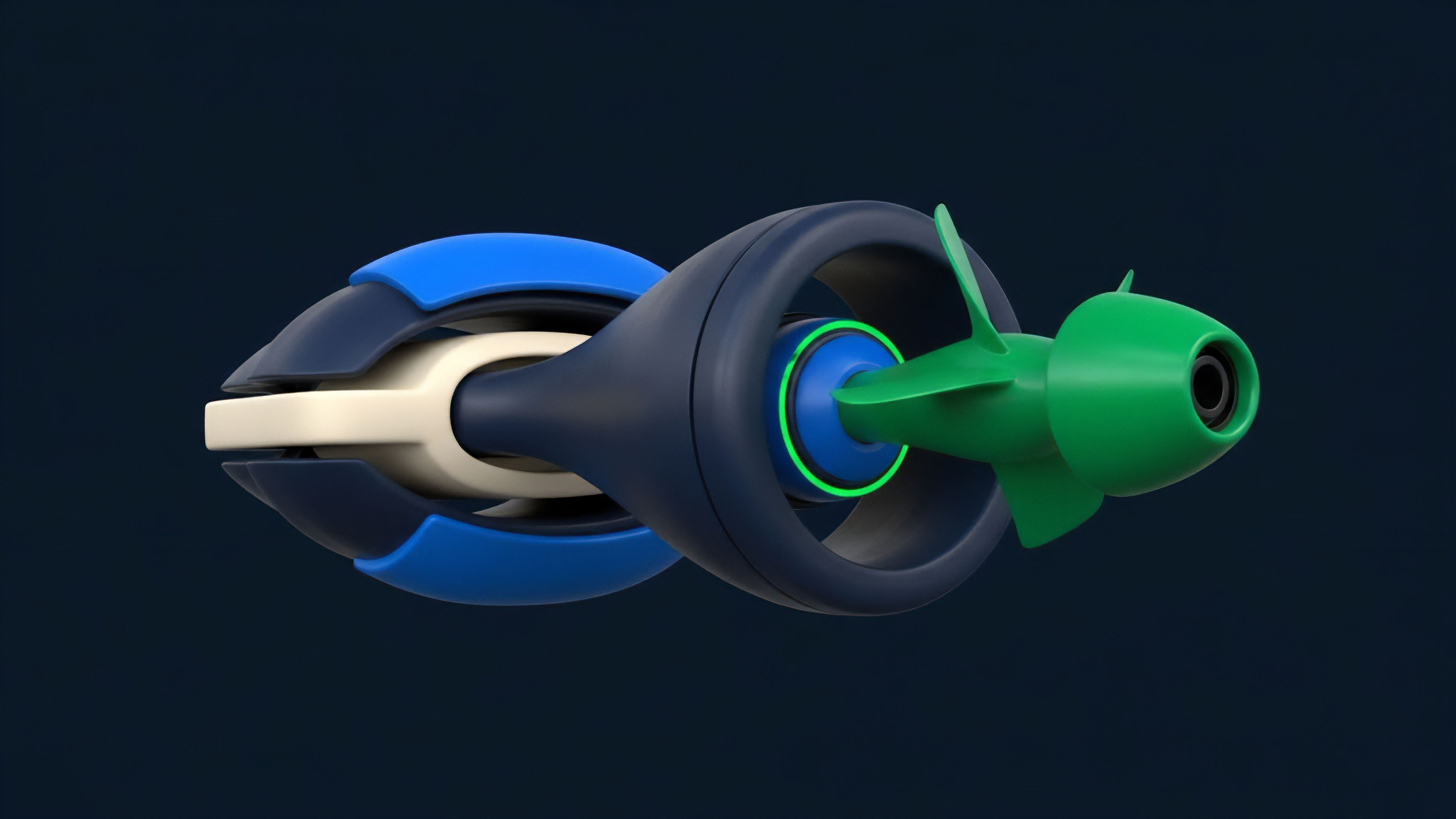 A futuristic, precision-guided projectile, featuring a bright green body with fins and an optical lens, emerges from a dark blue launch housing. This visualization metaphorically represents a high-speed algorithmic trading strategy or smart contract logic deployment. The green projectile symbolizes an automated execution strategy targeting specific market microstructure inefficiencies or arbitrage opportunities within a decentralized exchange environment. The blue housing represents the underlying DeFi protocol and its liquidation engine mechanism. The design evokes the speed and precision necessary for effective volatility targeting and automated risk management in complex structured derivatives markets.