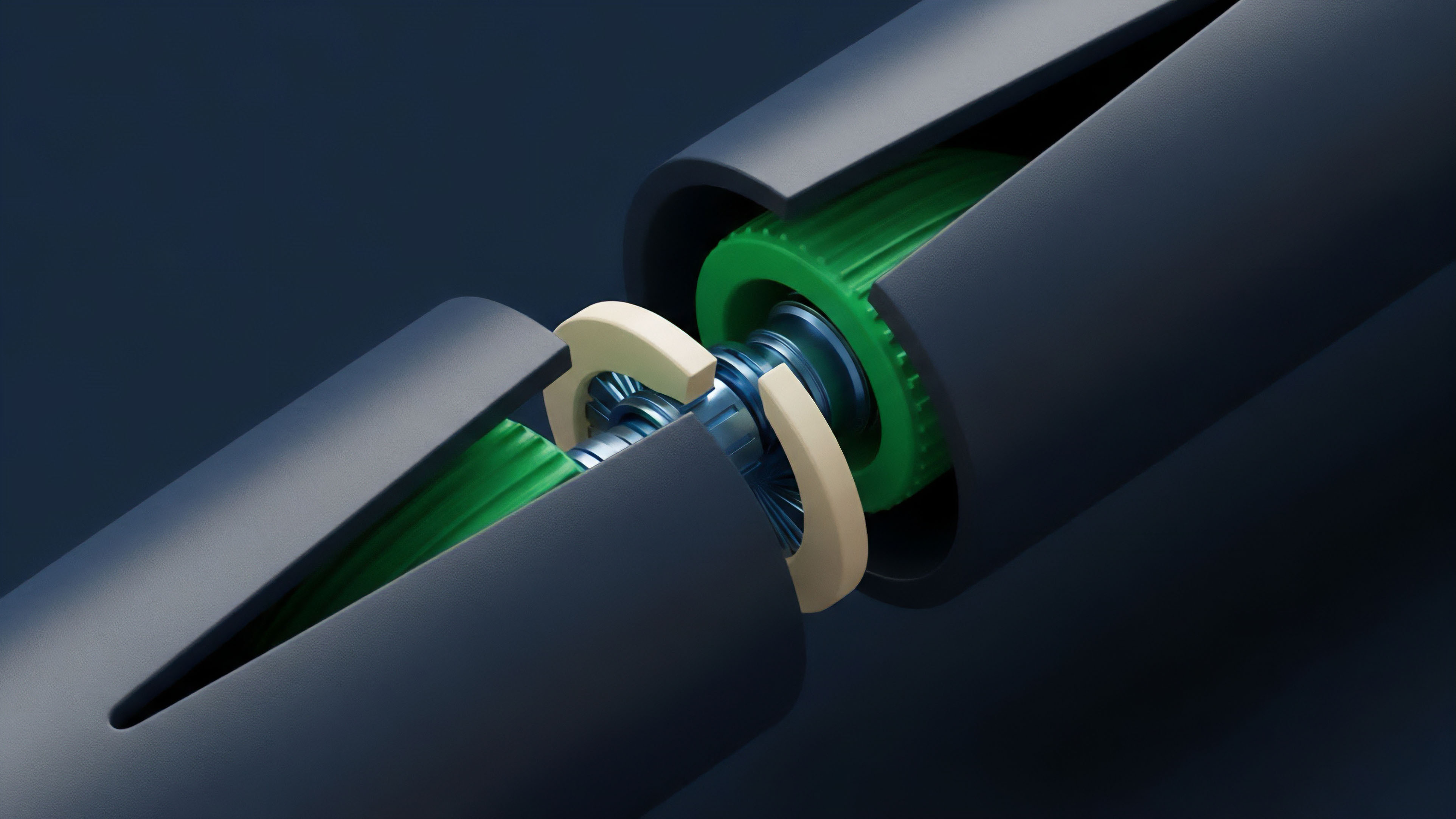 This visualization depicts the precise interlocking mechanism of a decentralized finance DeFi derivatives smart contract. The components represent the collateralization and settlement logic, where strict terms must align perfectly for execution. The mechanism illustrates the complexities of margin requirements for exotic options and structured products. This process ensures automated execution and mitigates counterparty risk by programmatically enforcing the agreement between parties in a trustless environment. The precision highlights the core philosophy of smart contract-based financial engineering.