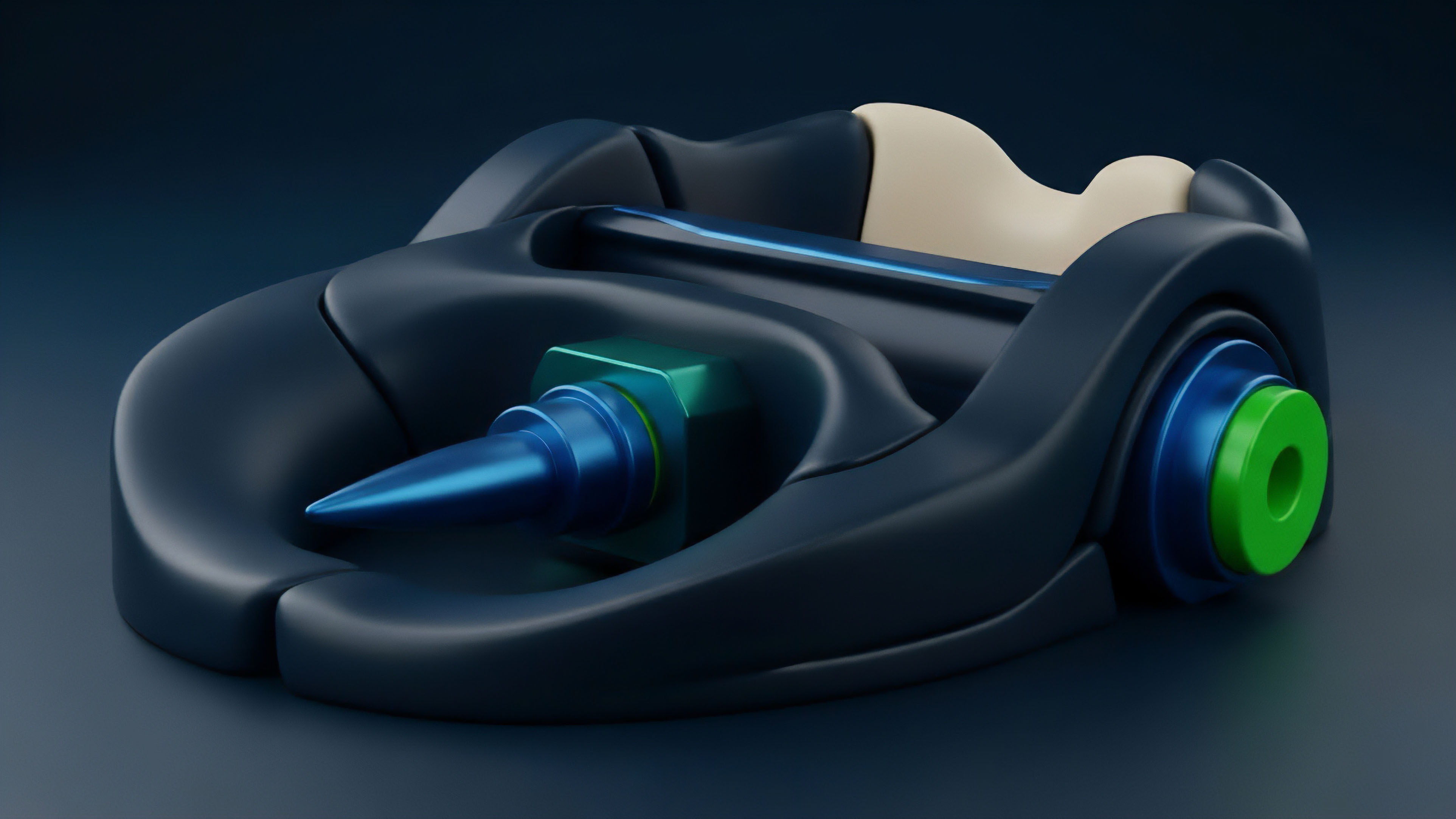 A futuristic, smooth-surfaced mechanism visually represents a sophisticated decentralized derivatives protocol. The structure symbolizes an Automated Market Maker AMM designed for high-precision options execution. The central pointed component signifies the pinpoint accuracy of a smart contract executing a strike price or managing liquidation mechanisms. The integrated green element represents liquidity provision and automated risk management within the platform's collateralization framework. This abstract representation illustrates a streamlined system for managing perpetual swaps and synthetic asset creation on a decentralized exchange.