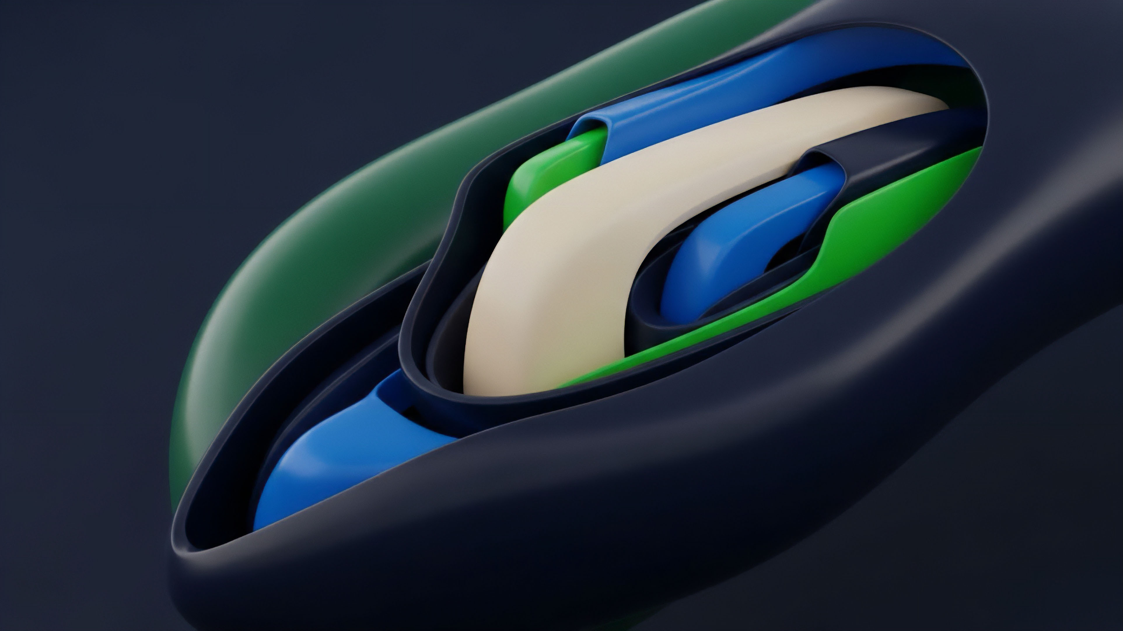 A detailed visualization of a structured product's internal components. The dark blue housing represents the overarching DeFi protocol or smart contract, enclosing a complex interplay of inner layers. These inner structures—light blue, cream, and green—symbolize segregated risk tranches and collateral pools. The composition illustrates the technical framework required for cross-chain interoperability and the composability of synthetic assets. This intricate architecture facilitates risk weighting, collateralization ratios, and the efficient settlement mechanism inherent in complex financial derivatives within decentralized exchanges.