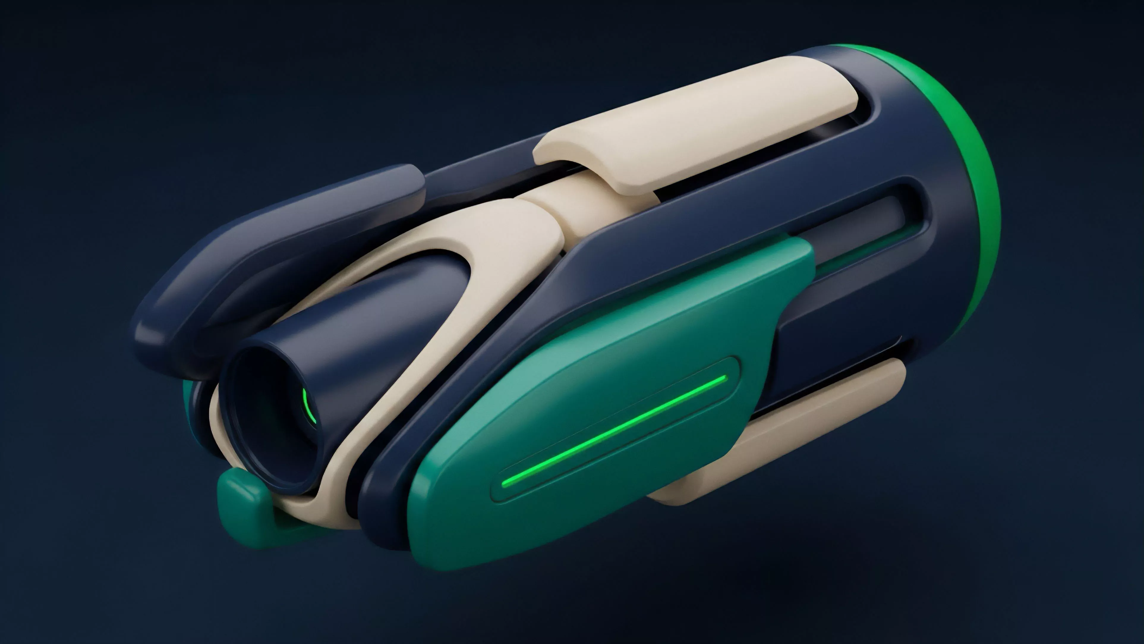 A futuristic, multi-layered object metaphorically representing a complex financial derivative instrument. The streamlined design represents high-frequency trading efficiency. The overlapping components illustrate a multi-layered structured product, such as a collateralized debt position or a yield farming vault. A subtle glowing green line signifies active liquidity provision within a decentralized exchange and potential yield generation. This visualization represents the core mechanics of an automated market maker protocol and embedded options trading.