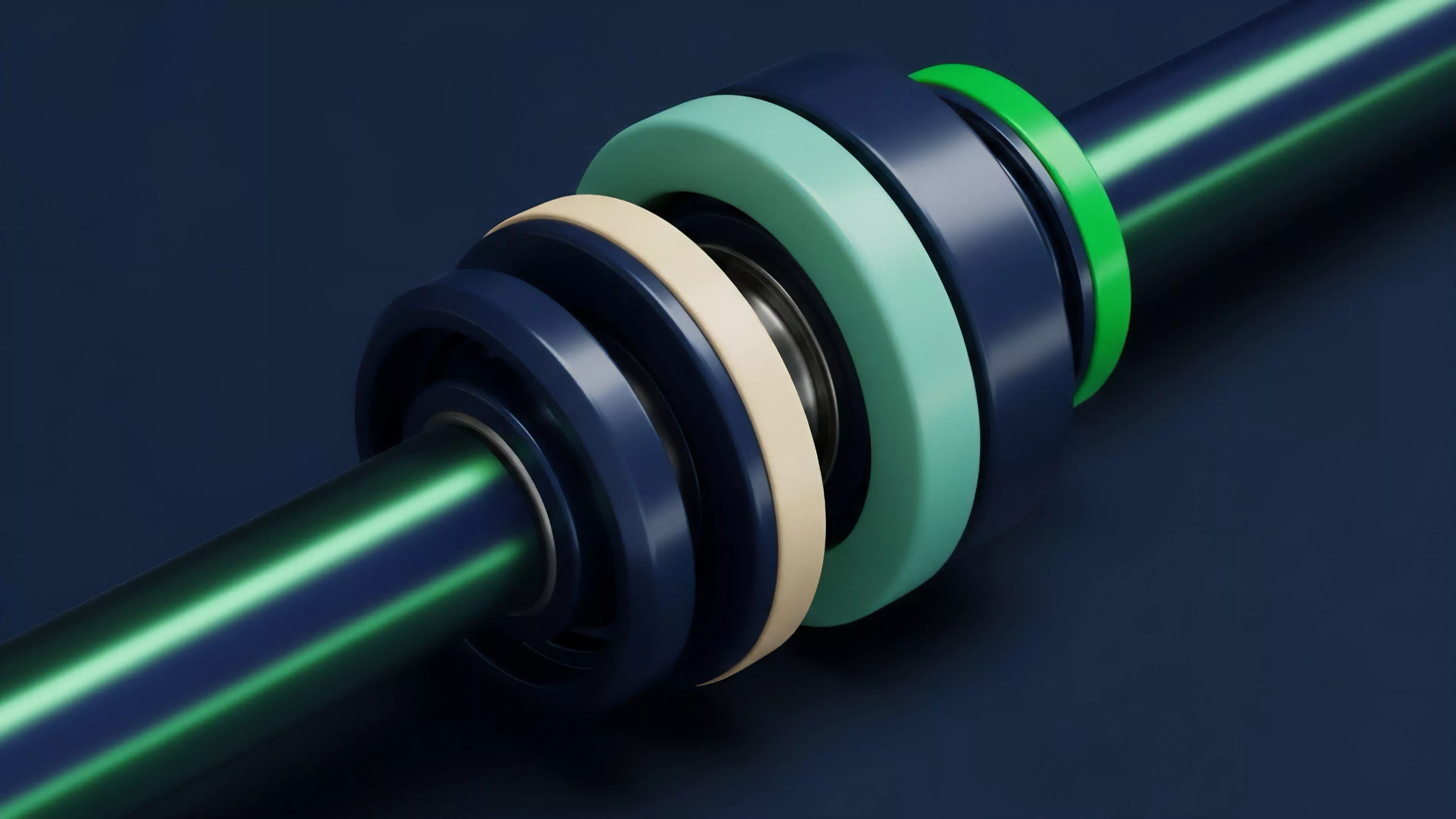 A technical schematic displays a layered financial architecture where a core underlying asset—represented by the central green glowing shaft—is encased by concentric rings. These rings symbolize distinct collateralization layers and derivative stacking strategies found in structured financial products. The layered assembly illustrates risk mitigation and volatility hedging mechanisms crucial in decentralized finance protocols. The specific components represent smart contract components that facilitate liquidity provision for synthetic assets. This intricate arrangement highlights the interconnectedness of composite financial instruments.