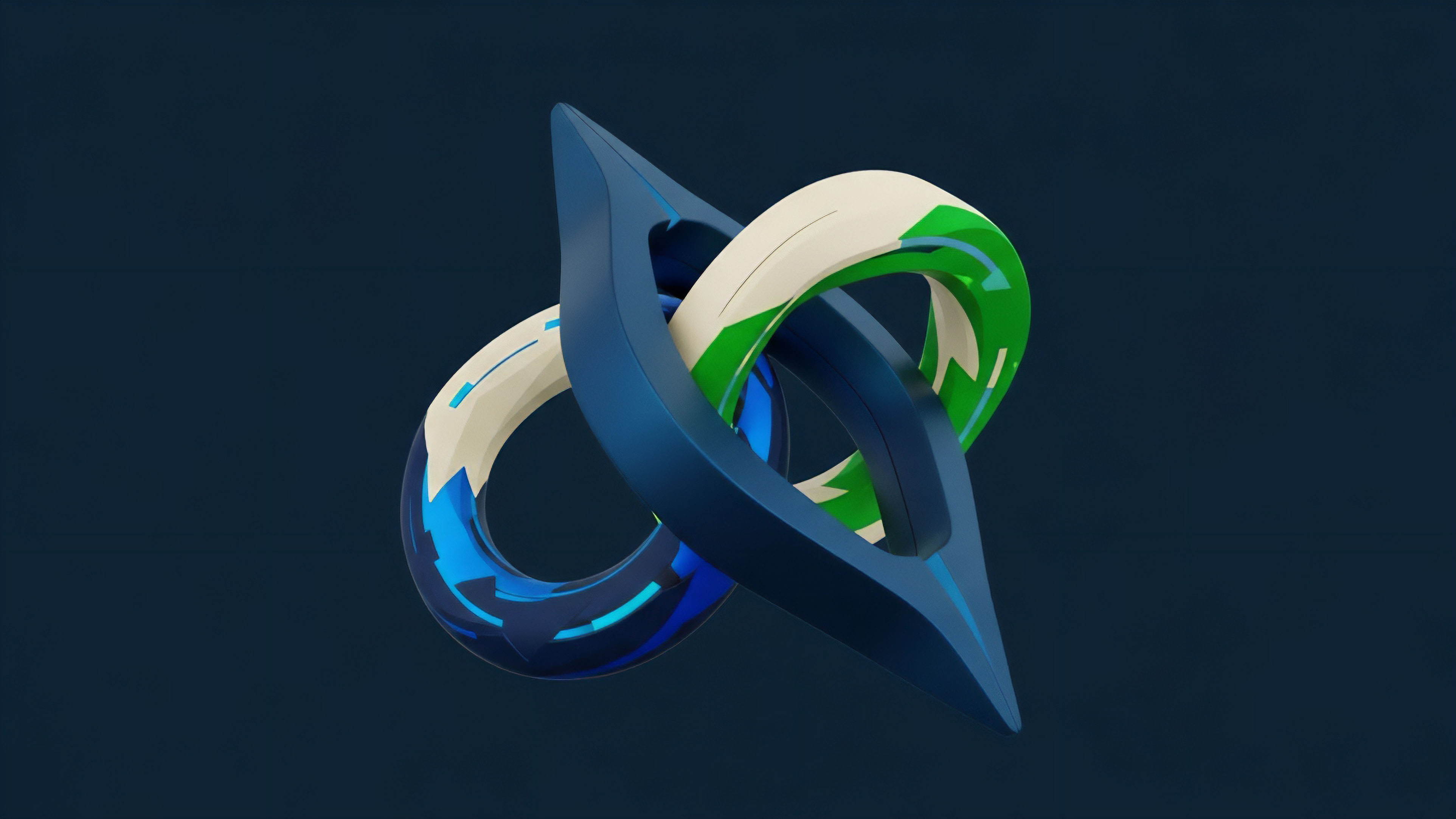 A complex trefoil knot structure represents the systemic interconnectedness of decentralized finance protocols. The smooth blue element symbolizes the underlying asset infrastructure, while the inner segmented ring illustrates multiple streams of liquidity provision and oracle data feeds. This entanglement visualizes cross-chain interoperability dynamics, where automated market makers facilitate perpetual futures contracts and collateralized debt positions, highlighting risk propagation across derivatives markets. The complex geometry mirrors the deep entanglement of yield farming strategies and hedging mechanisms within the ecosystem.