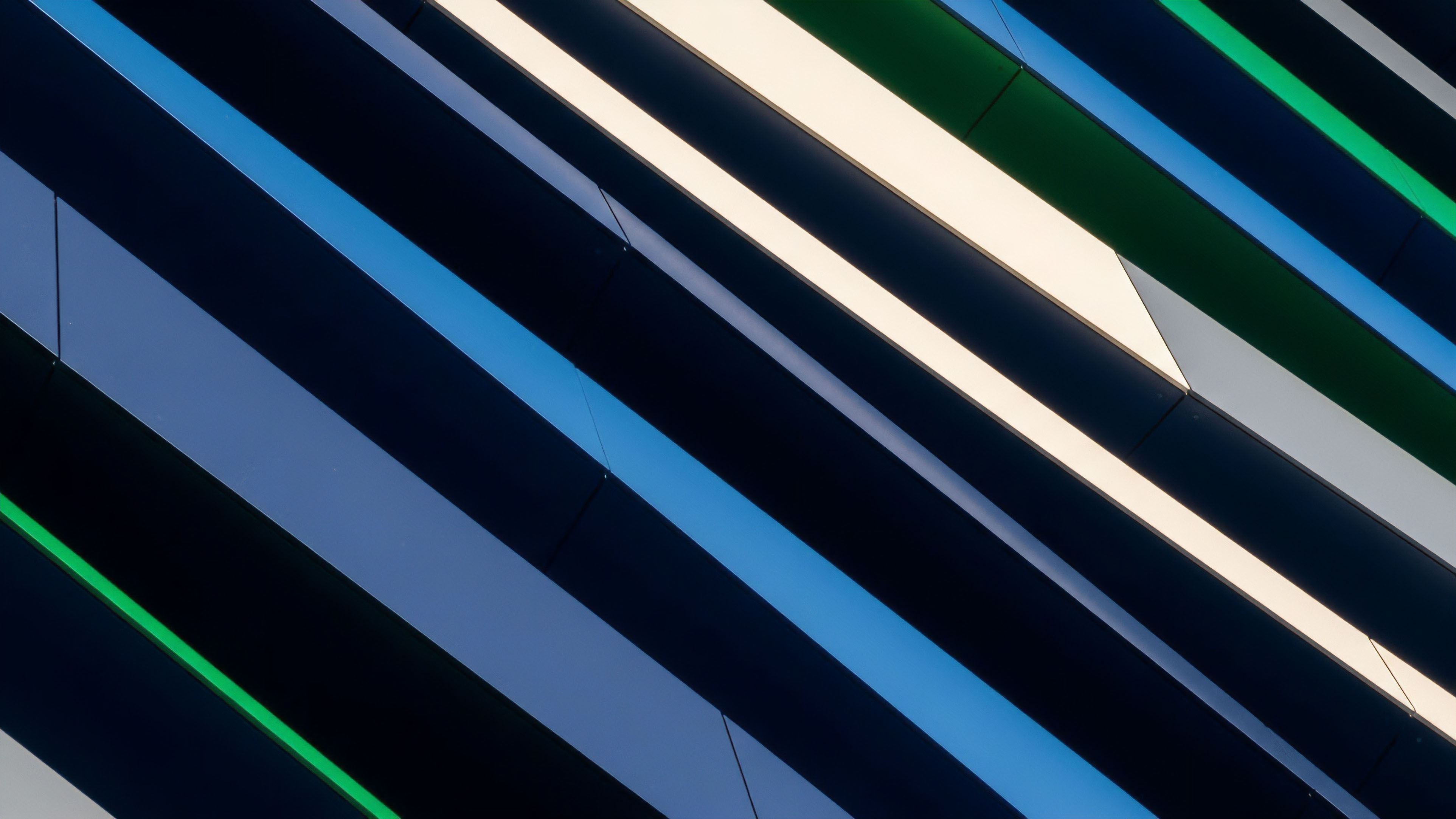 A visual representation of algorithmic market segmentation and options spread construction within decentralized finance protocols. The diagonal bands illustrate different layers of an options chain, with varying colors signifying specific strike prices and implied volatility levels. Bright white and blue segments denote positive momentum and profit zones, contrasting with darker bands representing risk management or bearish positions. This composition highlights advanced trading strategies like delta hedging and perpetual contracts, where automated risk mitigation algorithms determine liquidity provision and market exposure. The overall pattern visualizes the complex, structured nature of derivatives trading.