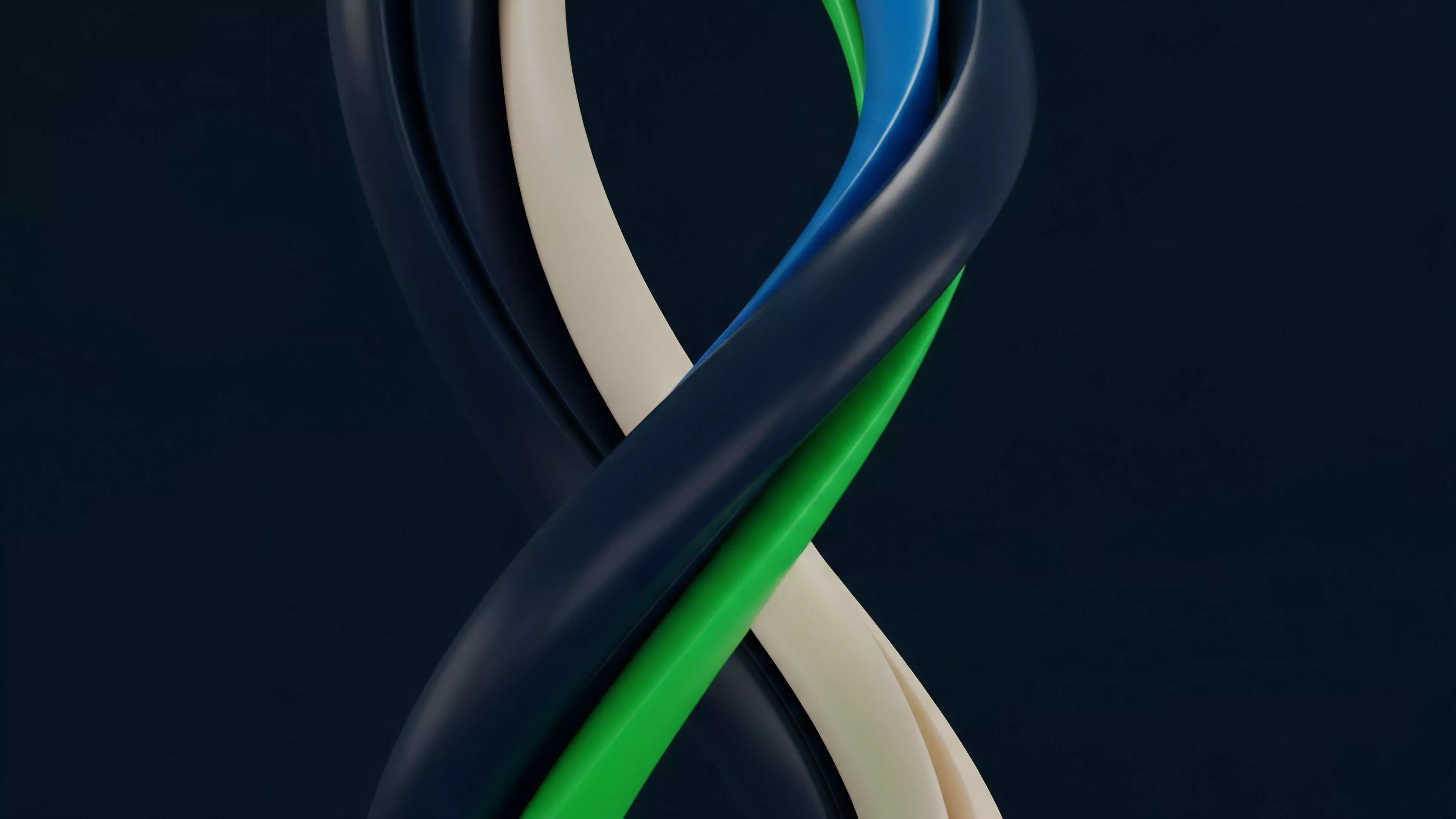 A visual abstract representing the intricate relationships within decentralized derivatives protocols. Four distinct strands symbolize different financial instruments or liquidity pools interacting within a complex ecosystem. The twisting motion highlights the dynamic flow of value and the interconnectedness of collateralized positions. This complex structure captures the systemic risk and high-frequency trading dynamics inherent in leveraged markets where composability allows for simultaneous yield farming and synthetic asset creation across multiple protocols, illustrating how market volatility cascades through interdependent contracts.