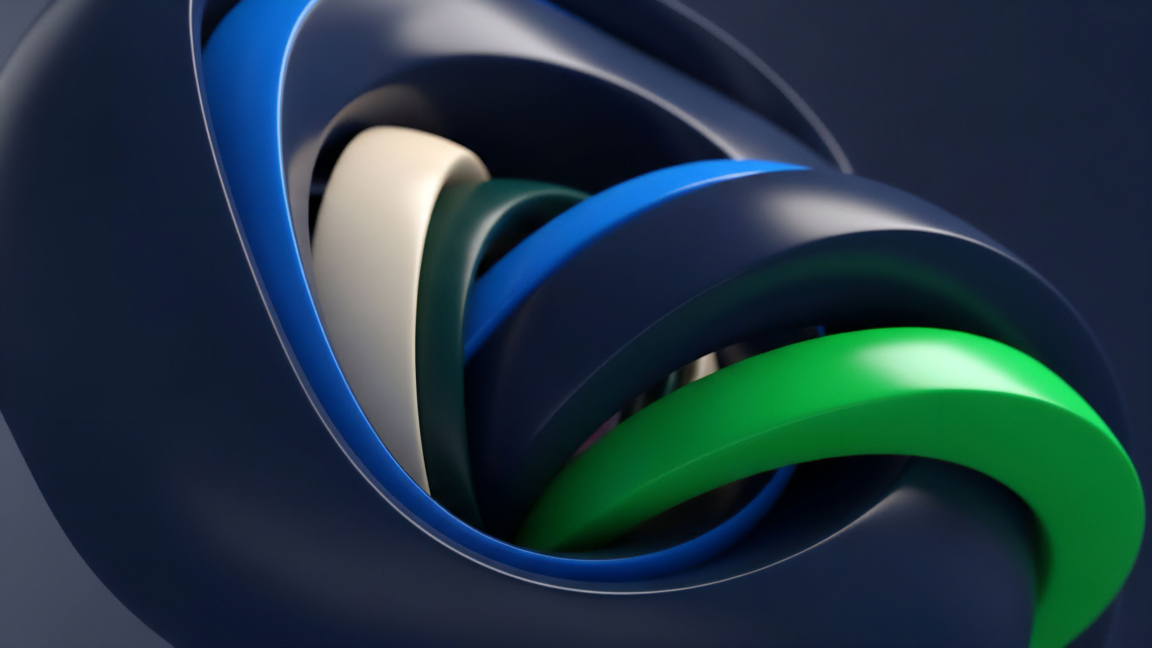 A close-up view of abstract interwoven bands illustrates the intricate mechanics of financial derivatives and collateralization in decentralized finance DeFi. The layered bands represent different components of a smart contract or liquidity pool, where a change in one element impacts others. The bright green band signifies a leveraged position or potential yield, while the dark blue and light blue bands represent underlying blockchain protocols and automated risk management systems. This complex structure visually depicts the dynamic interplay of market factors, risk hedging, and interoperability between various financial instruments.