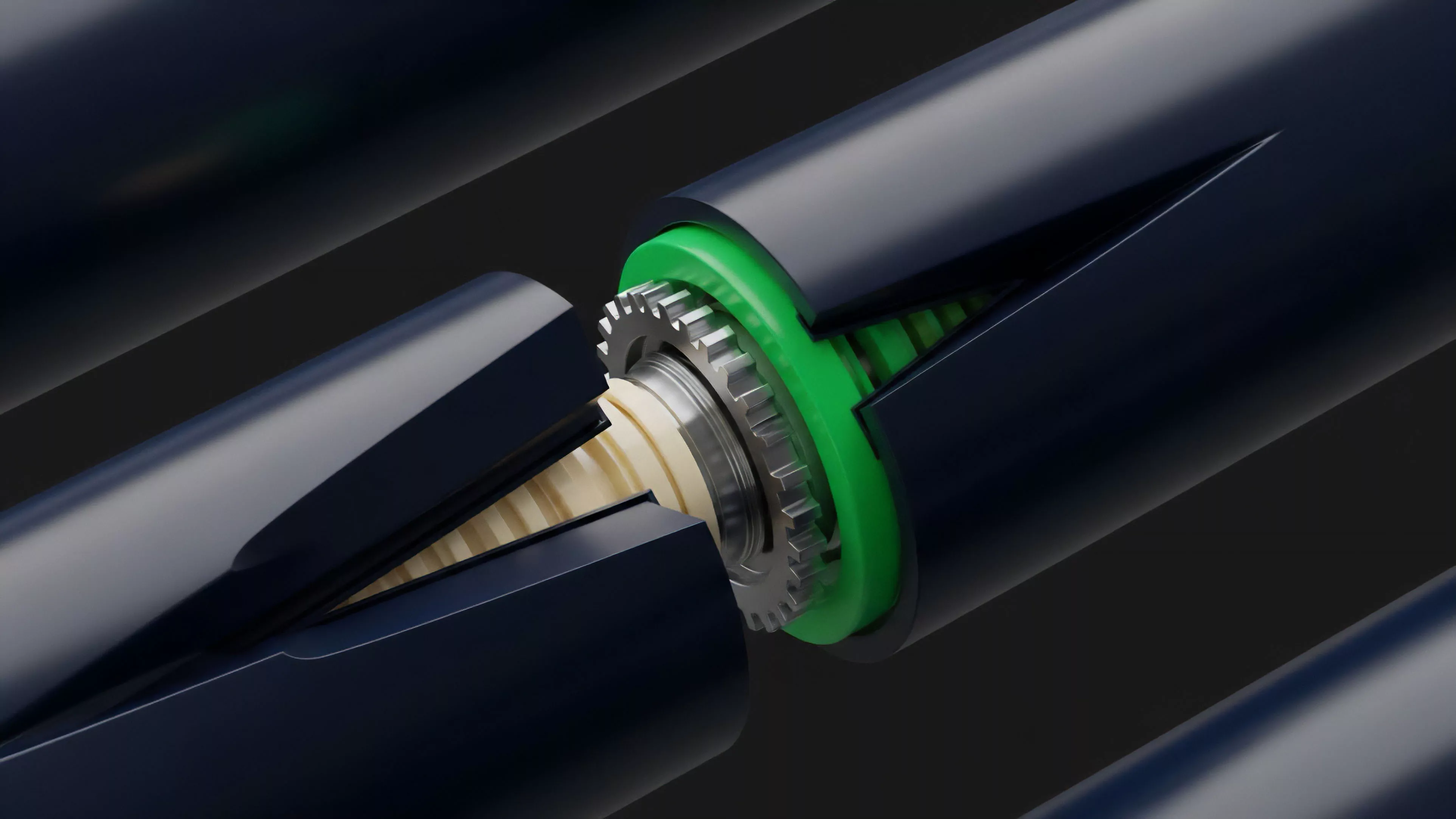 A detailed rendering illustrates the intricate mechanics of two components interlocking, analogous to a decentralized derivatives platform.