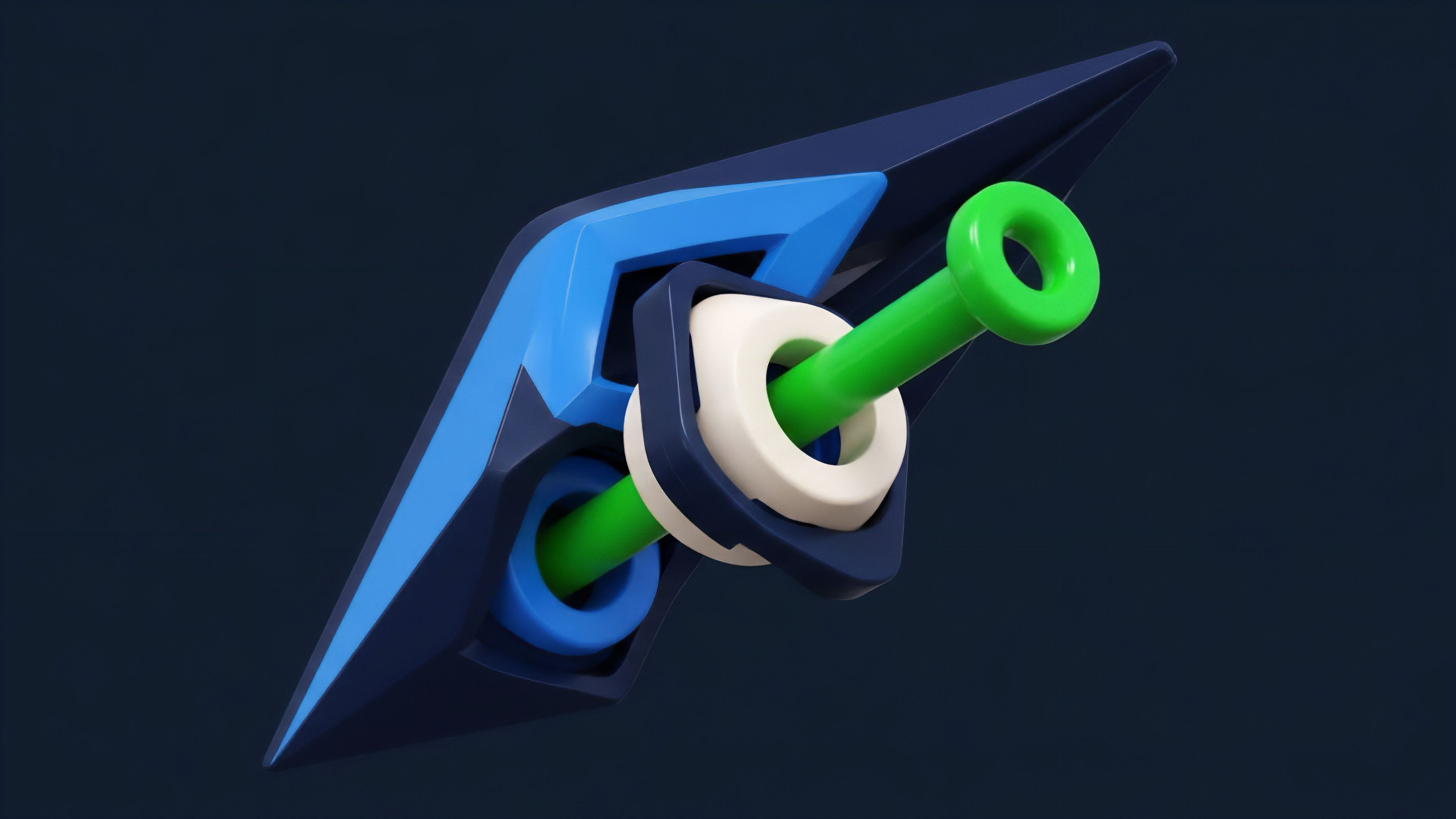 A high-resolution render showcases a futuristic mechanism where a vibrant green cylindrical element pierces through a layered structure composed of dark blue, light blue, and white interlocking components. This imagery metaphorically represents the locking and unlocking of a synthetic asset or collateralized debt position within a decentralized finance derivatives protocol. The precise engineering suggests the importance of oracle feeds and high-frequency execution for calculating margin requirements and ensuring settlement finality in complex risk-return profile management. The angular design reflects high-speed market efficiency and risk mitigation strategies.