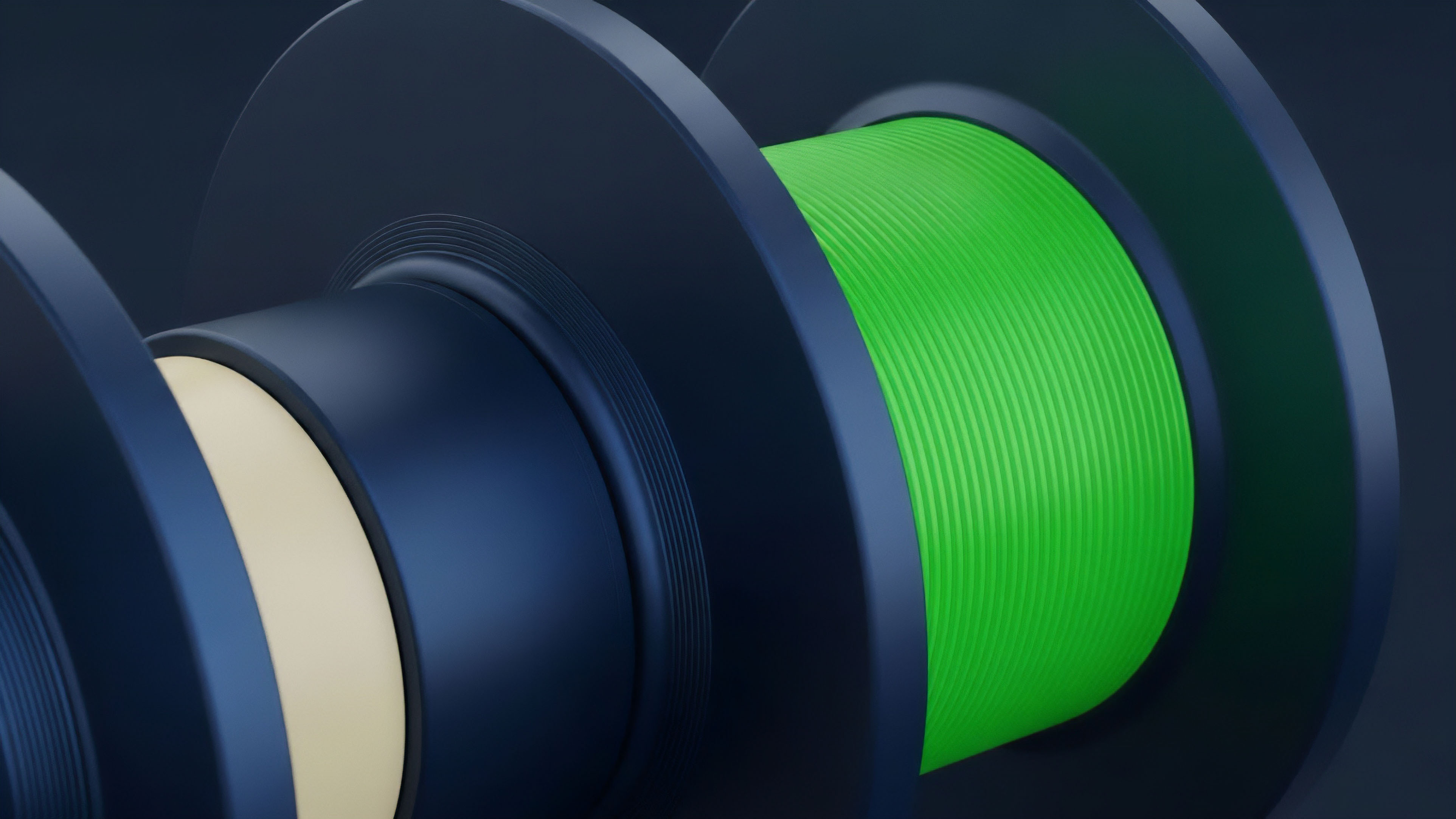 This visual metaphor illustrates the structured accumulation of value or risk stratification in a complex financial derivatives product. The tightly wound green filament represents a liquidity pool or collateralized debt position CDP within a decentralized finance DeFi protocol. The surrounding dark blue structure signifies the smart contract framework for algorithmic trading and risk management. The precise layering of the filament demonstrates the methodical execution of a complex tokenomics or structured product strategy, contrasting with a simple underlying asset beige core.