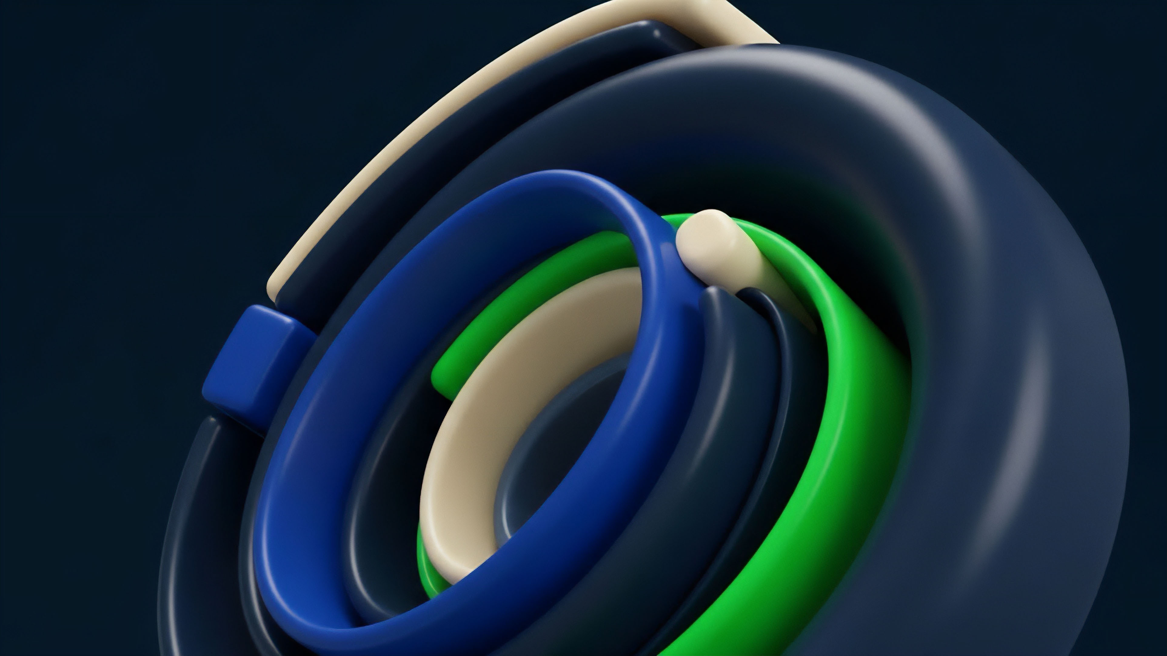 A detailed abstract visualization of complex, overlapping layers represents the intricate architecture of financial derivatives and decentralized finance primitives. The concentric bands in dark blue, bright blue, green, and cream illustrate risk stratification and collateralized positions within a sophisticated options strategy. This structure symbolizes the interplay of multi-leg options and the dynamic nature of yield aggregation strategies. The seamless flow suggests the interconnectedness of underlying assets and derivatives, highlighting the algorithmic asset management necessary for risk hedging against market volatility.