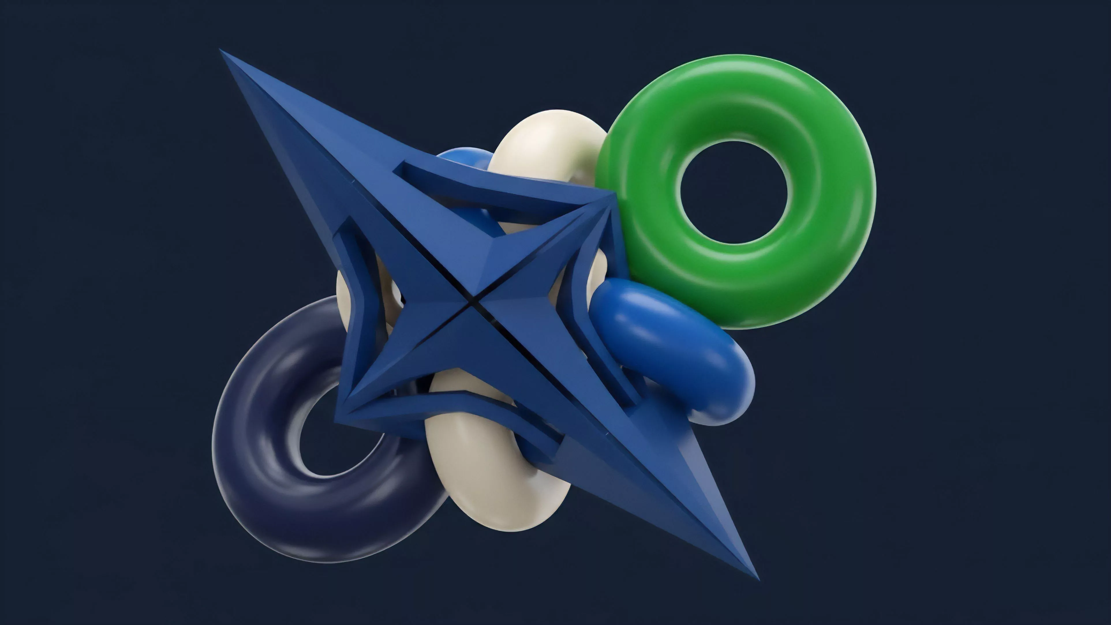 A dynamic abstract composition showcases complex financial instruments within a decentralized ecosystem. The central multifaceted blue structure represents a sophisticated derivative or structured product, symbolizing high-leverage positions and market volatility. Surrounding toroidal and oblong shapes represent collateralized debt positions and liquidity pools, emphasizing ecosystem interoperability. The interaction highlights the inherent risks and risk-adjusted returns associated with synthetic assets and advanced tokenomics in DeFi.