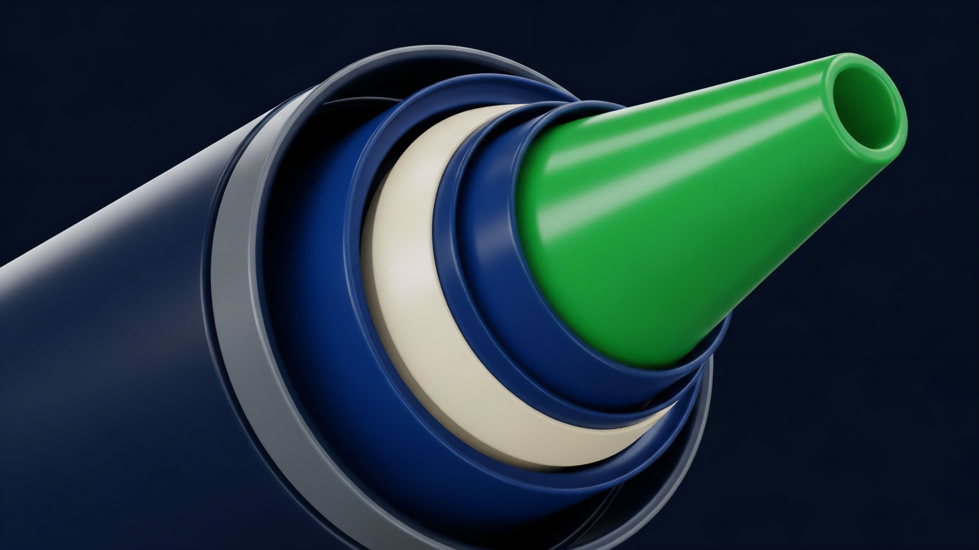 A visual metaphor for a complex structured financial product. The concentric layers dark blue, cream symbolize different risk tranches within a structured investment vehicle, similar to collateralization in derivatives. The inner bright green core represents the yield optimization or profit generation engine, flowing from the layered collateral base. This abstract design illustrates the sequential nature of protocol stacking in decentralized finance DeFi, where Layer 2 solutions build upon Layer 1 security for efficient value flow and liquidity provision in a multi-asset portfolio context.