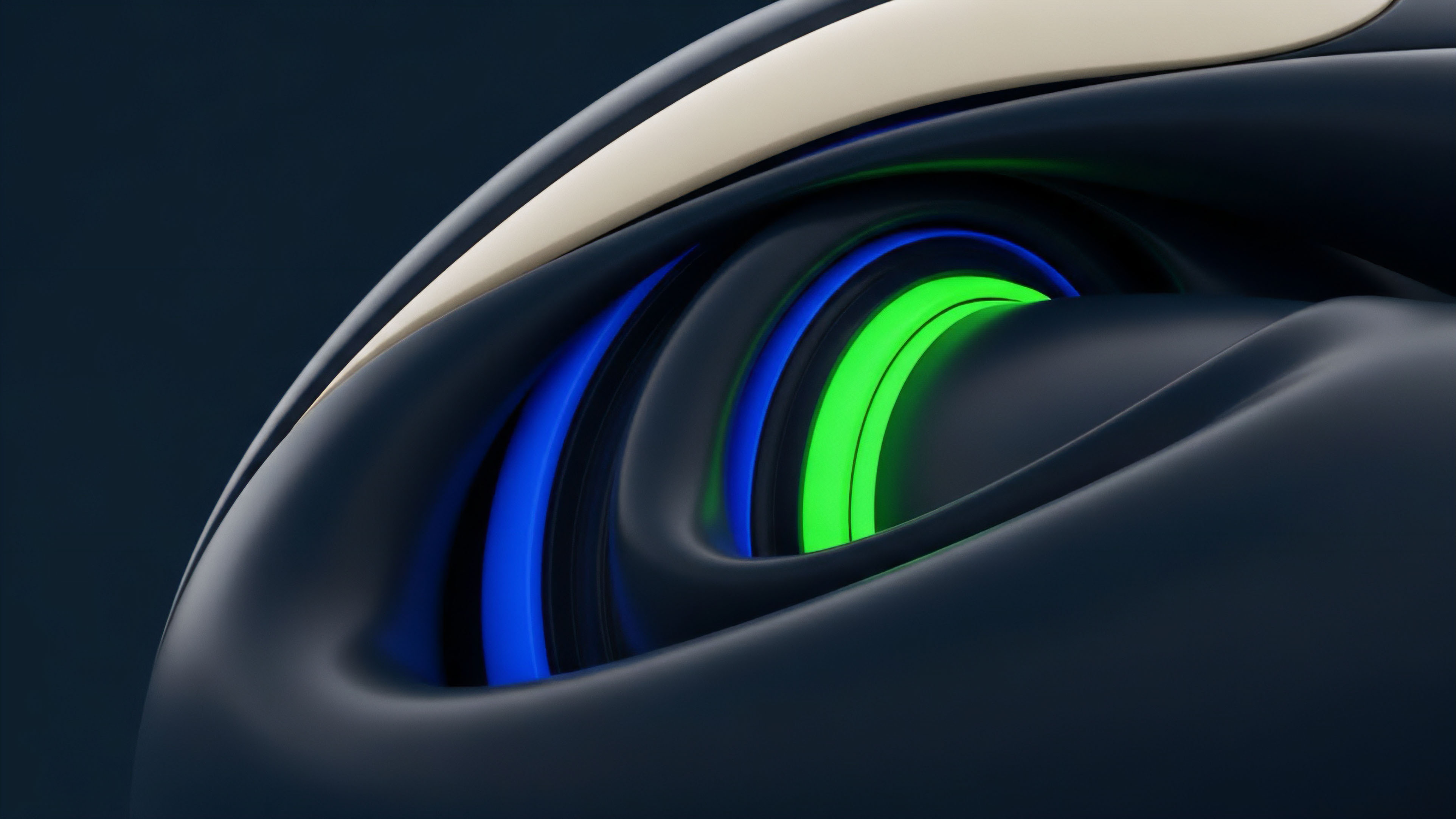 A close-up view of a smooth, dark surface flowing around layered rings featuring a neon green glow. This abstract visualization represents a structured product architecture within decentralized finance, where each layer signifies a different collateralization tier or liquidity pool. The bright inner rings illustrate the core functionality of an automated market maker AMM actively processing algorithmic trading strategies and calculating dynamic pricing models. The image captures the complexity of risk management and implied volatility surfaces in advanced financial derivatives, reflecting the intricate mechanisms of multi-protocol interoperability within a DeFi ecosystem.