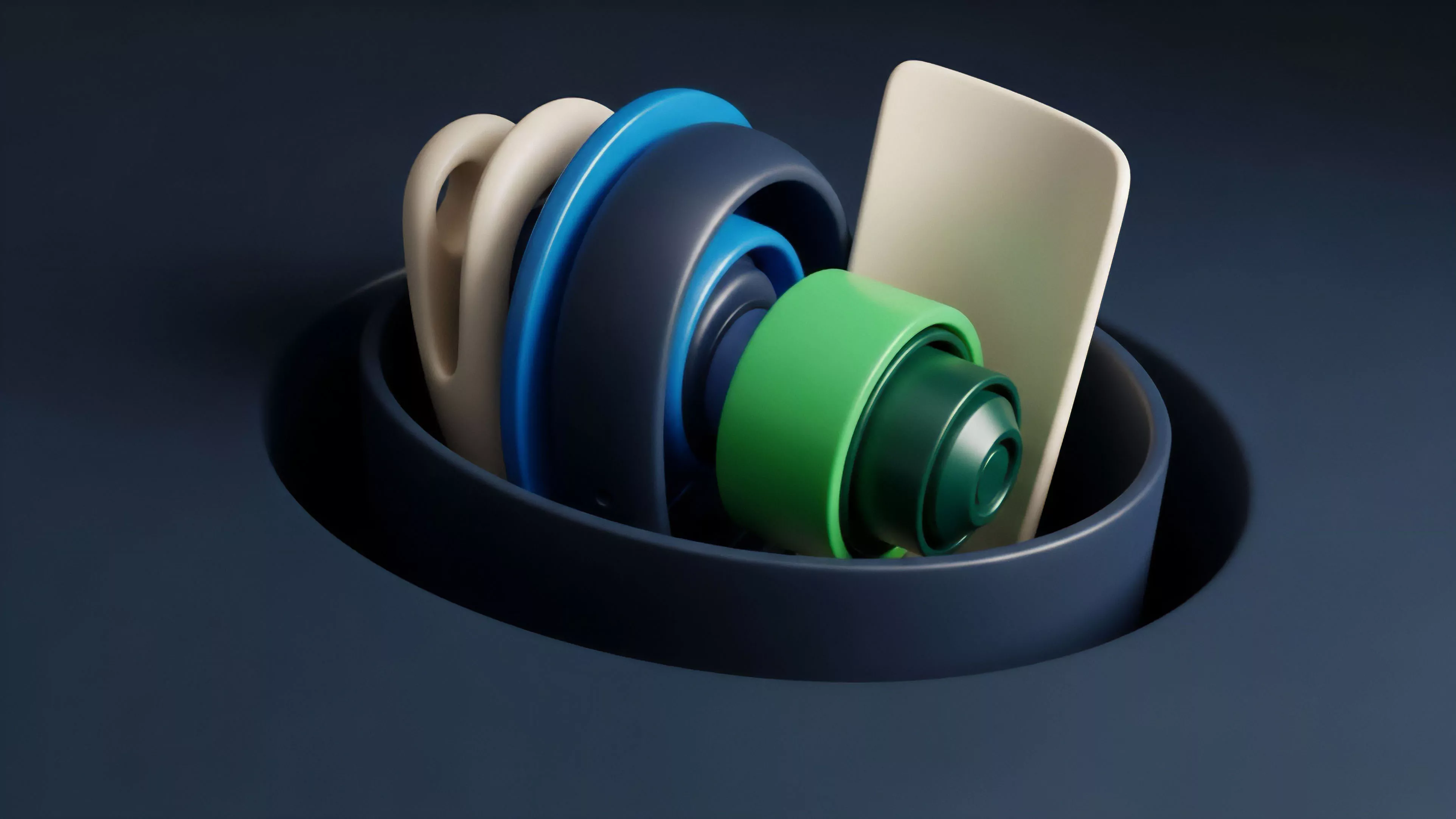 The image portrays the complex architecture of layered financial instruments within decentralized finance protocols. Nested shapes represent yield-bearing assets and collateralized debt positions CDPs built through composability. Each layer signifies a specific risk stratification level or options strategy, illustrating how distinct components are bundled into synthetic assets within an automated market maker AMM framework. The composition highlights the intricate and dynamic structure of modern yield farming mechanisms where multiple protocols interact.