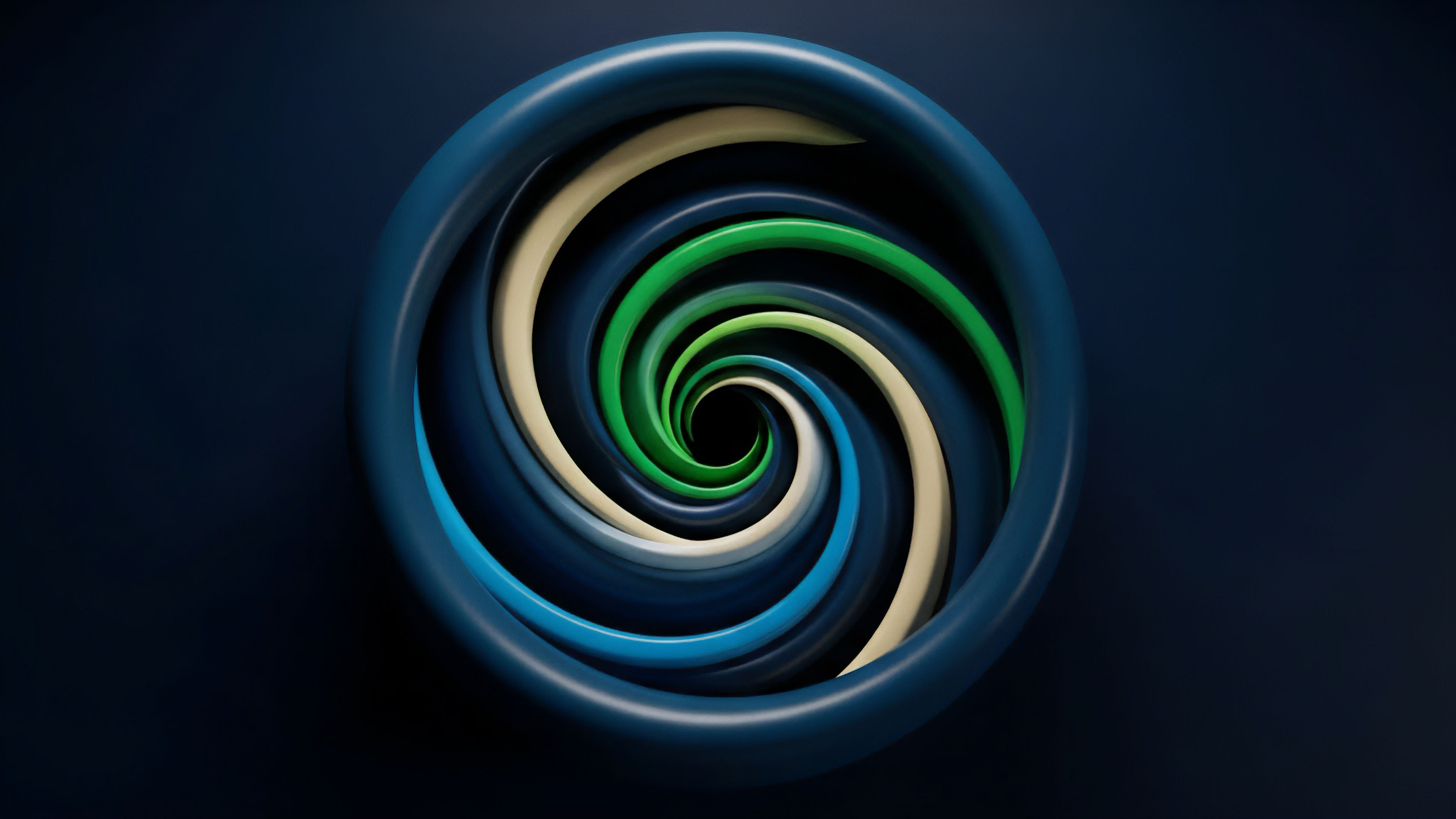 A visual representation of complex financial instruments in decentralized finance DeFi. The swirling vortex illustrates market depth and the intricate interactions within a multi-asset liquidity pool. The distinct colored bands represent different token tranches or derivative layers, where volatility surface dynamics converge towards a central point. This abstract design captures the recursive nature of yield farming strategies and the complex risk aggregation associated with structured products like collateralized debt obligations in an algorithmic trading environment.